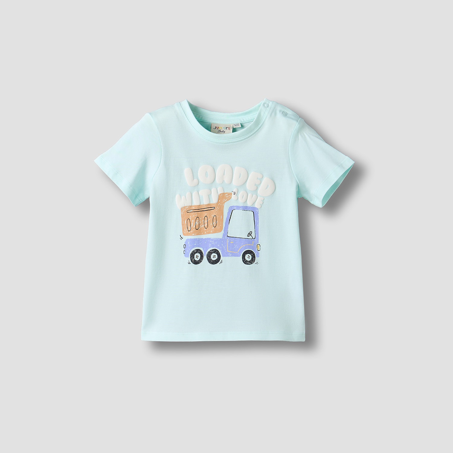 Juniors Crew Neck Short Sleeves T-shirt with Vehicle Print-baby-boys-clothing-shirts-image-1