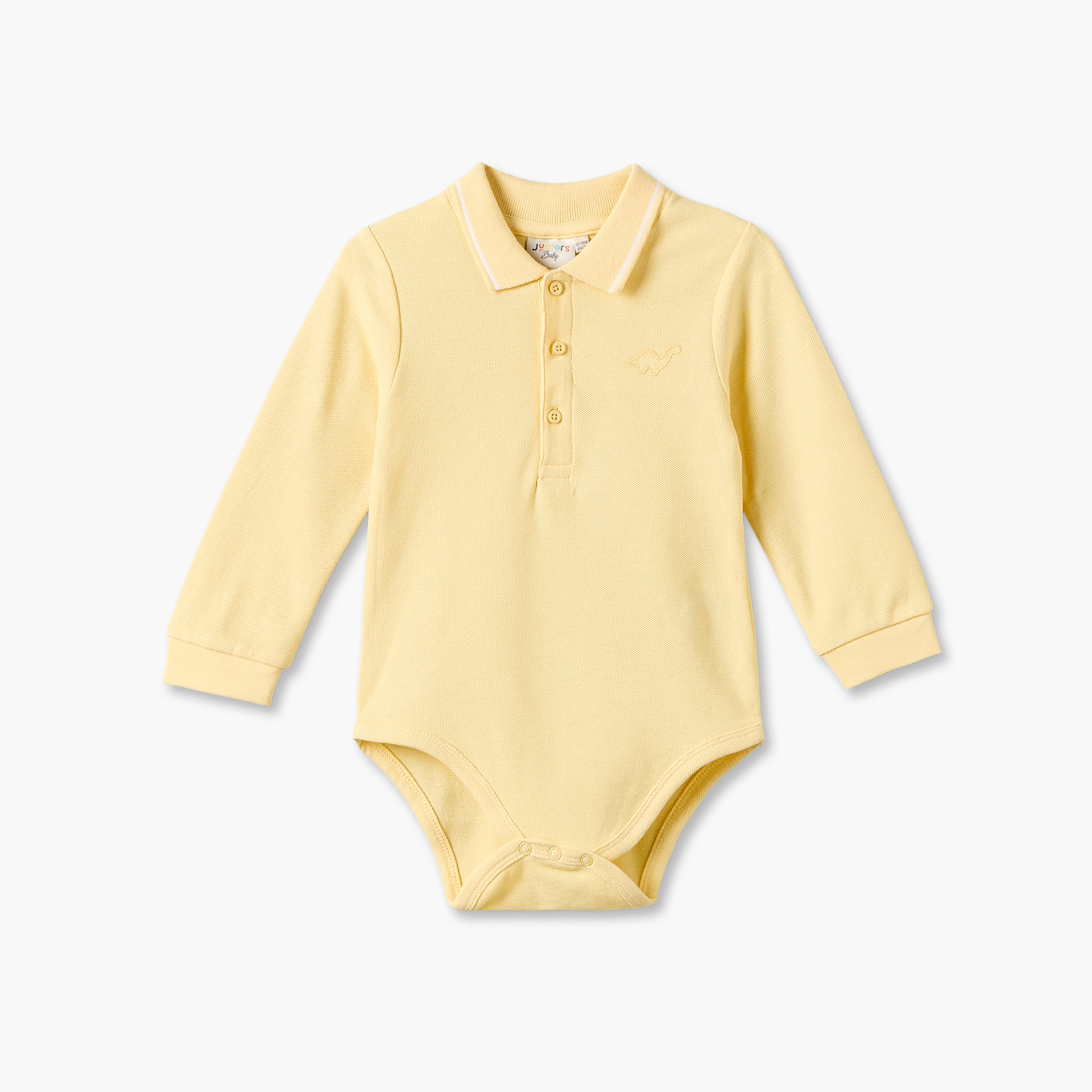 Juniors Collared Long Sleeves Bodysuit with Snap Button Closure-baby-boys-clothing-bodysuits-image-1