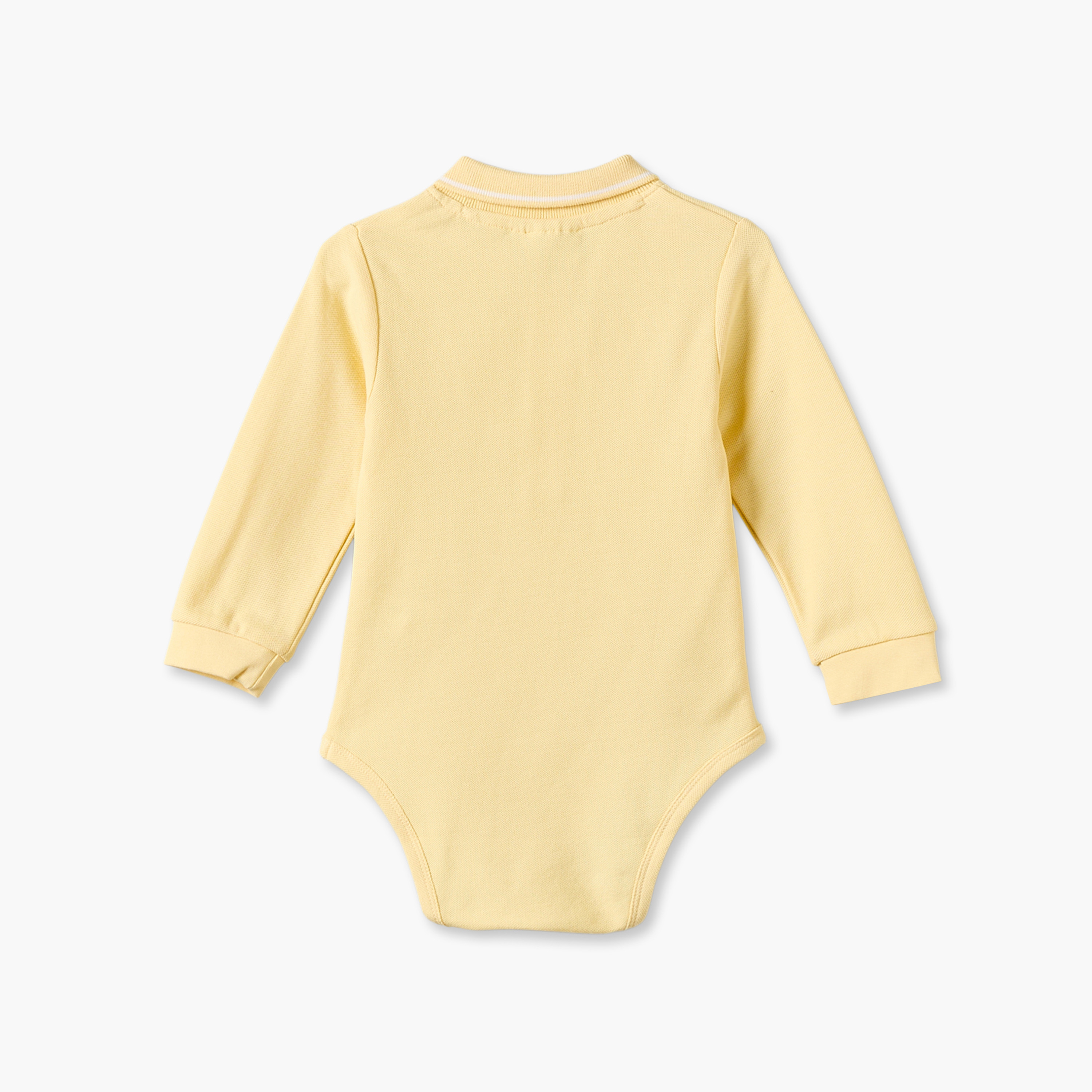 Juniors Collared Long Sleeves Bodysuit with Snap Button Closure-baby-boys-clothing-bodysuits-image-2