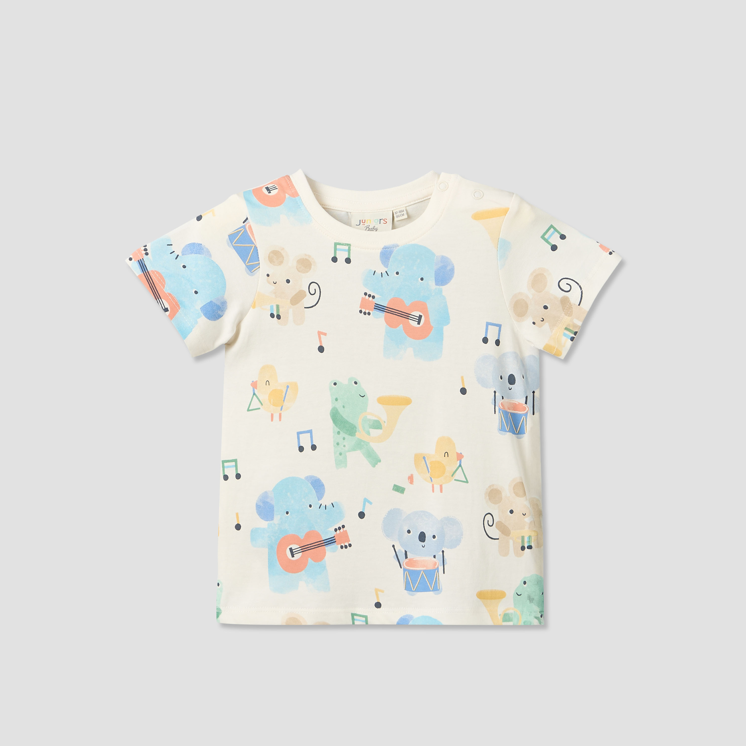 Pack of 3 Juniors Round Neck Short Sleeves T-shirt with Music Print-baby-boys-clothing-tshirtsandpolos-image-5