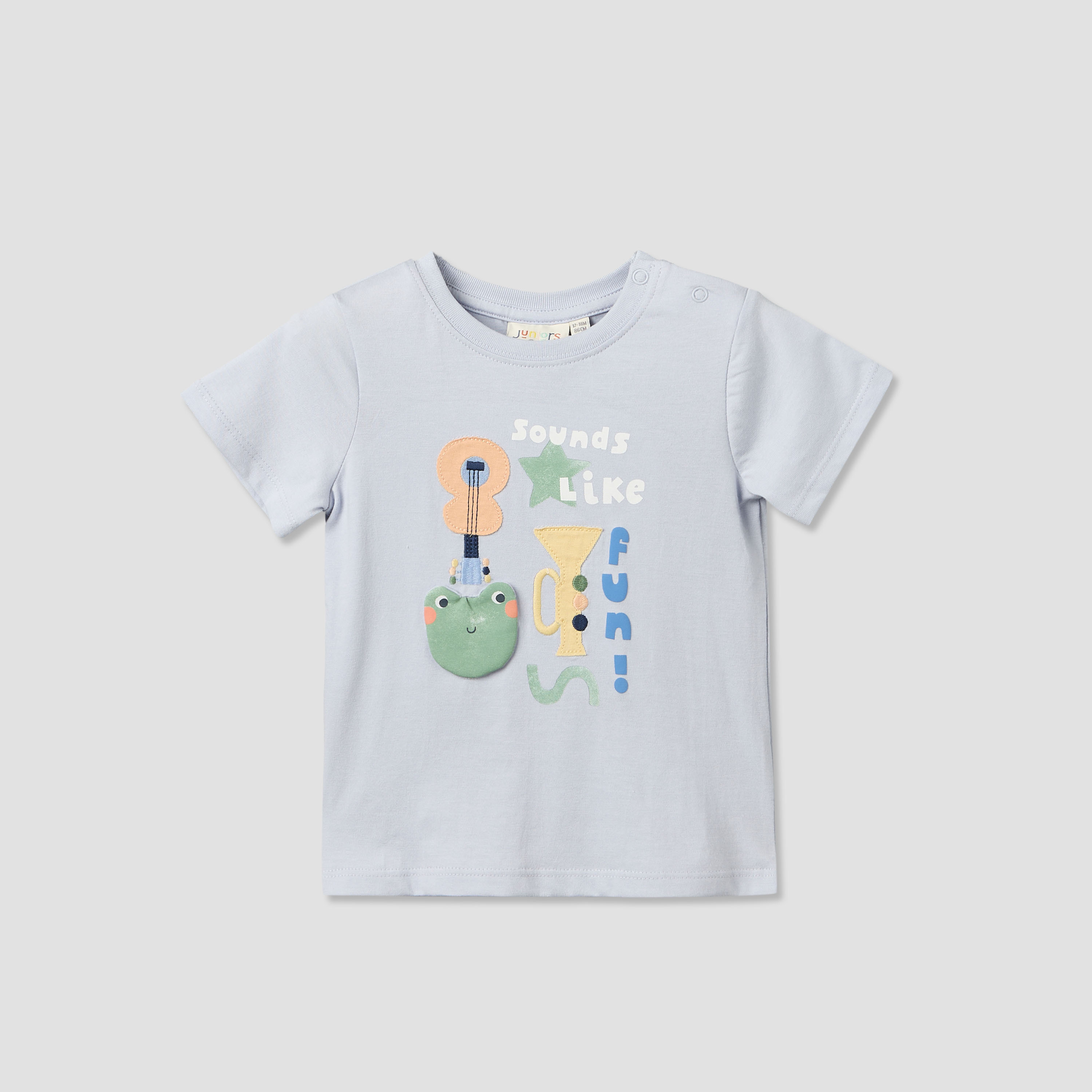 Pack of 3 Juniors Round Neck Short Sleeves T-shirt with Music Print-baby-boys-clothing-tshirtsandpolos-image-4