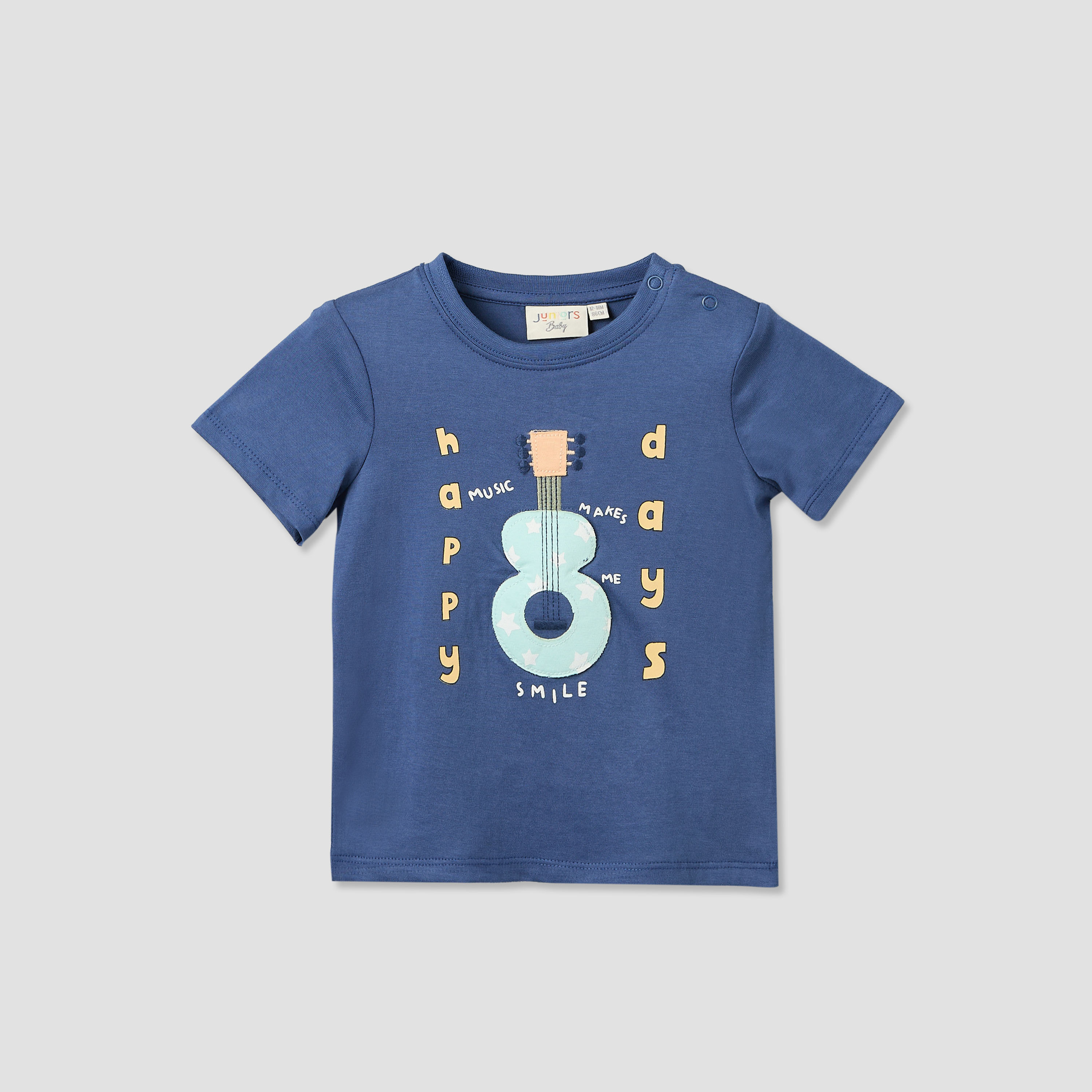 Pack of 3 Juniors Round Neck Short Sleeves T-shirt with Music Print-baby-boys-clothing-tshirtsandpolos-image-5