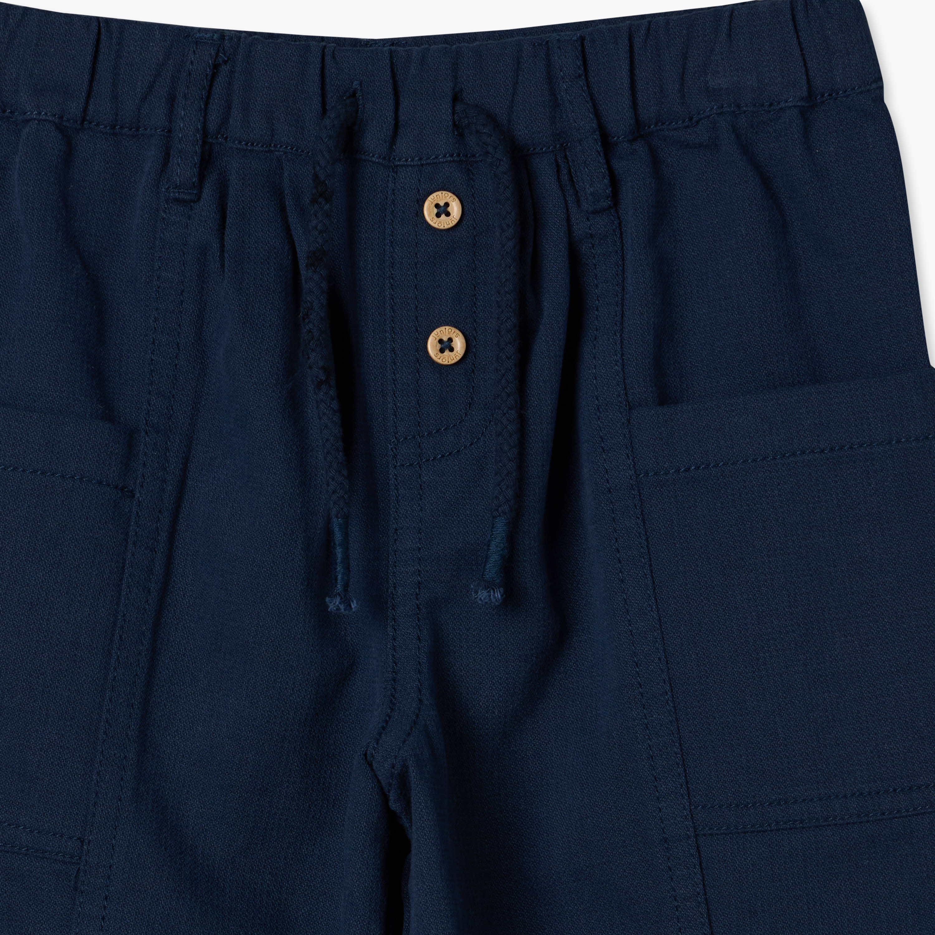 بنطلون بخصر مطاطي ورباط قابل للتعديل من جونيورز-boys-clothing-bottoms-trousers-image-3