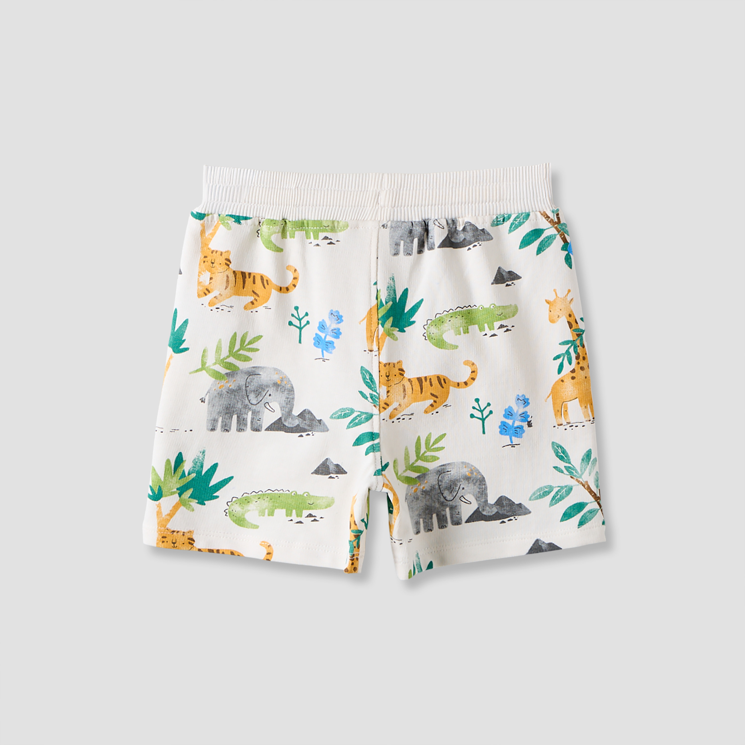 Juniors Knee Length Elasticated Drawstring Shorts with Safari Print-baby-boys-clothing-bottoms-shorts-image-2