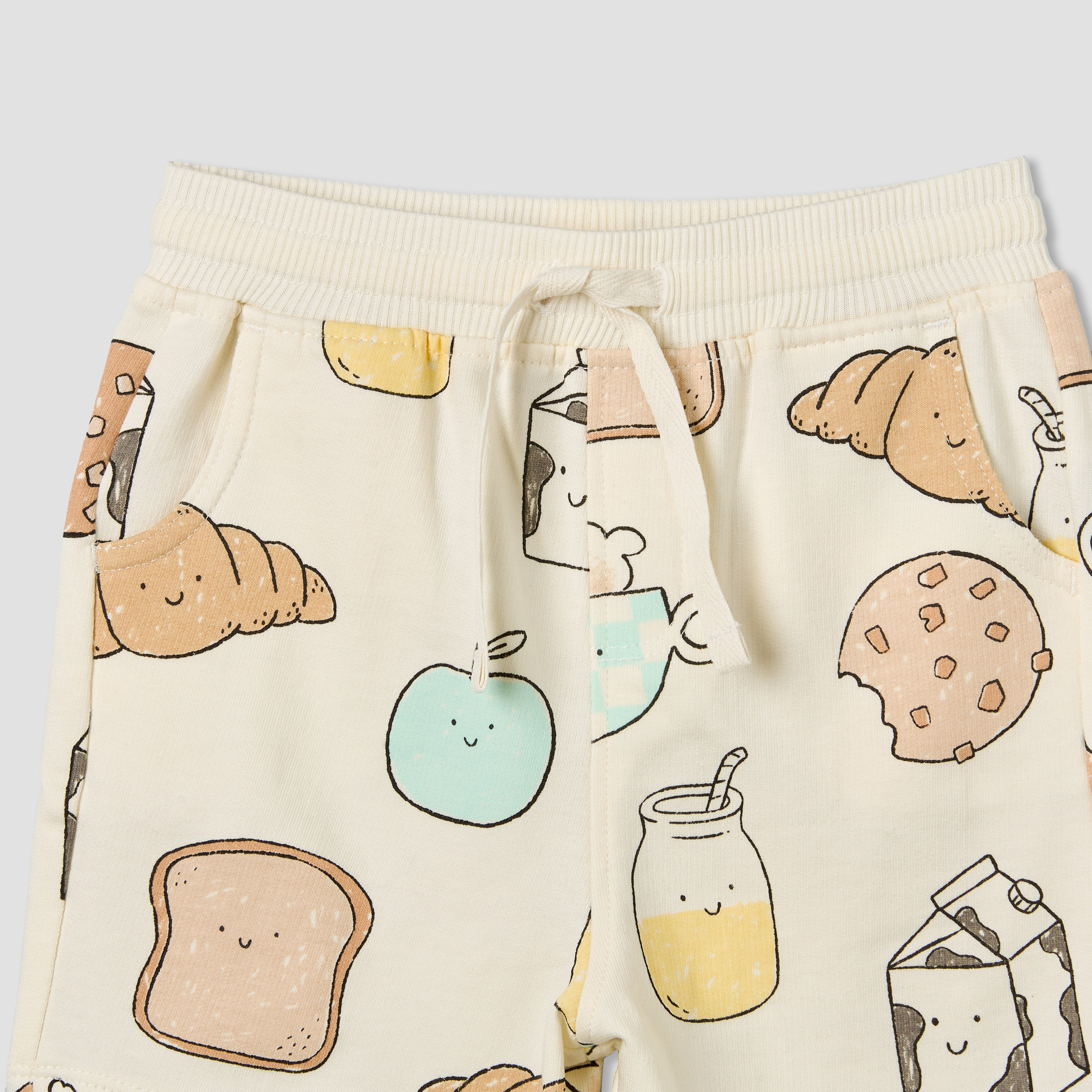 Juniors Knee Length Drawstring Waistband Shorts with Food Print-baby-boys-clothing-bottoms-shorts-image-4