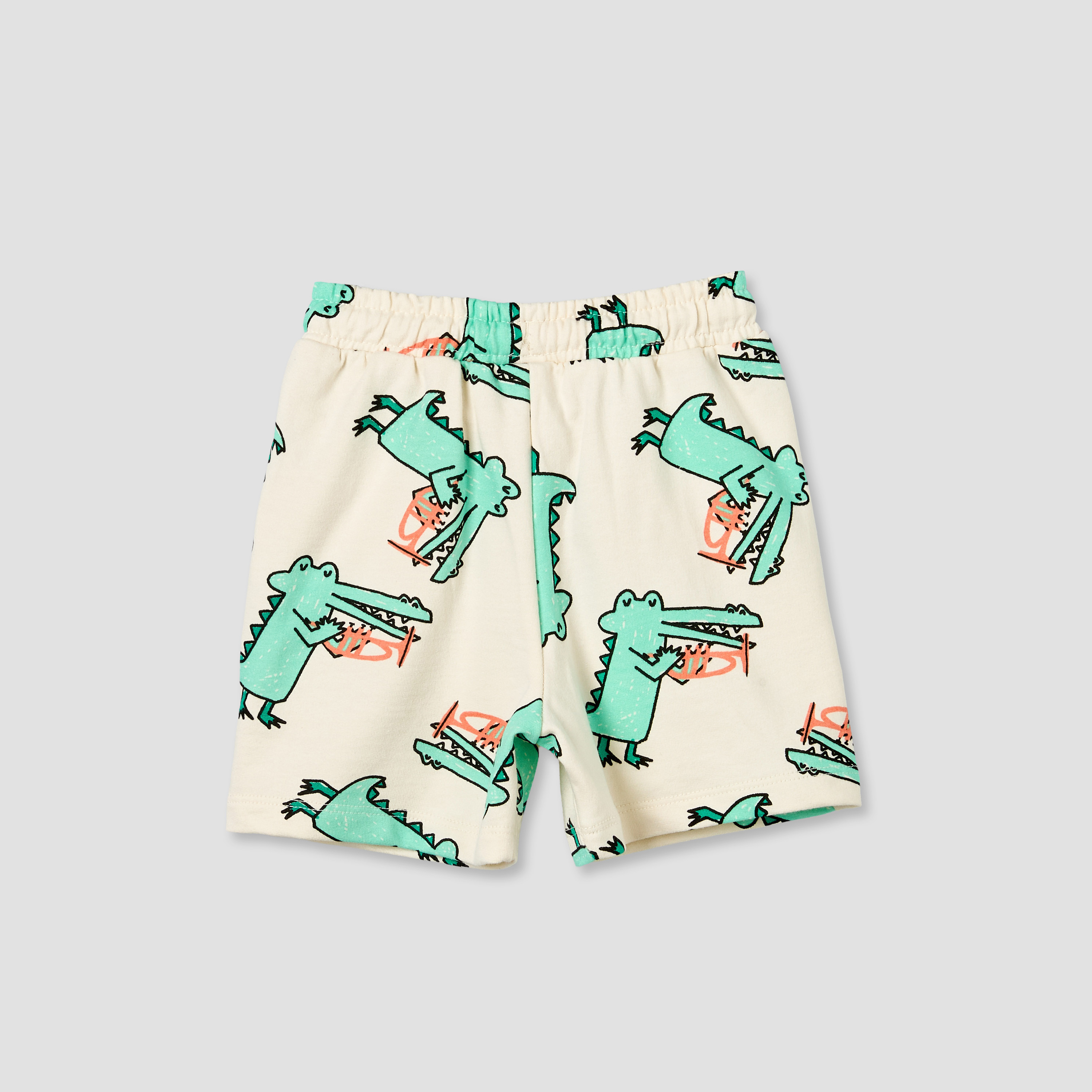 Juniors Knee Length Elasticated Waistband Shorts with Crocodile Print-baby-boys-clothing-bottoms-shorts-image-2
