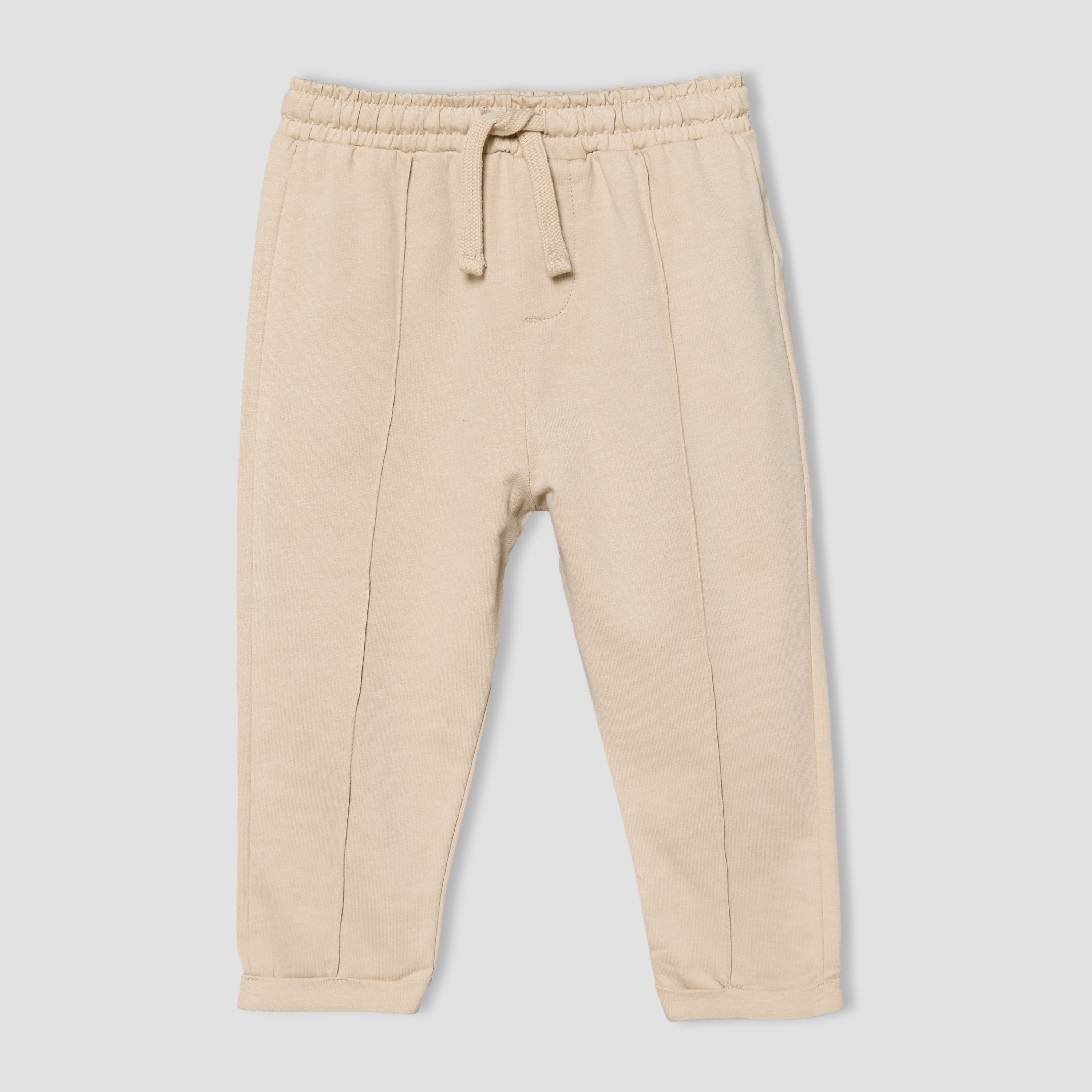 Juniors Elasticated Drawstring Waist Joggers with Panelled Design-baby-boys-clothing-bottoms-joggersandtrackpants-image-1