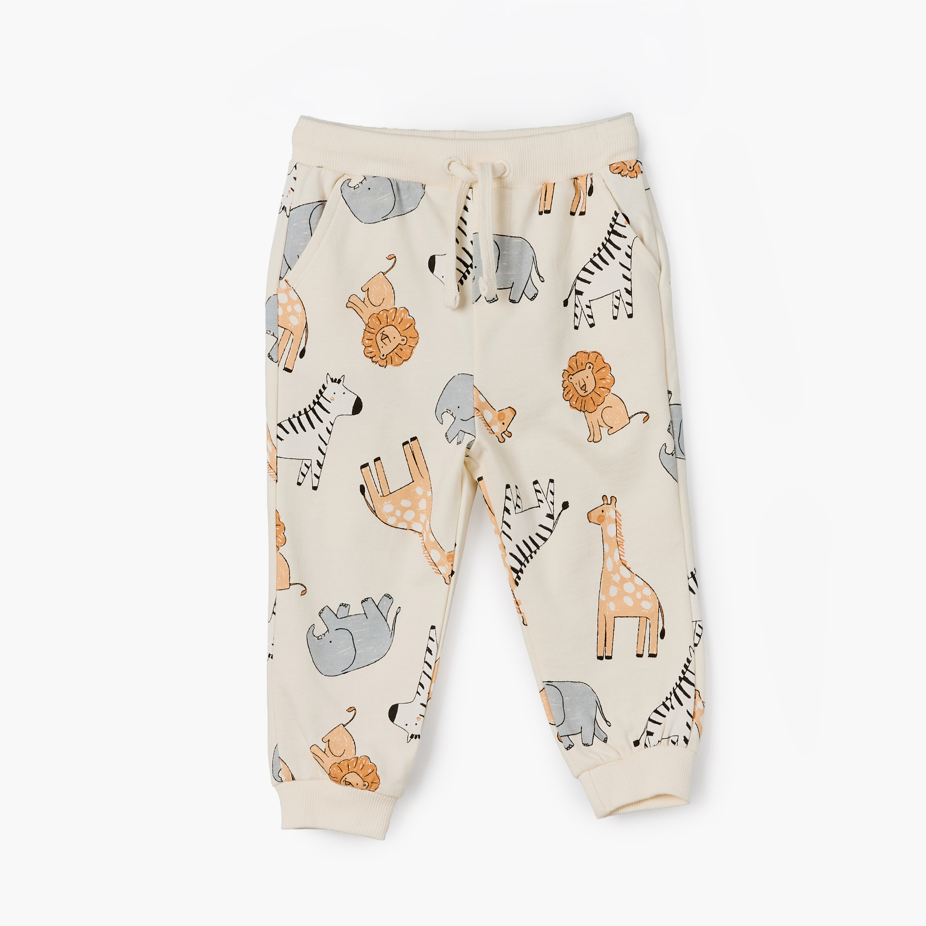Juniors Drawstring Waist Joggers with Safari Print-baby-boys-clothing-bottoms-joggersandtrackpants-image-2