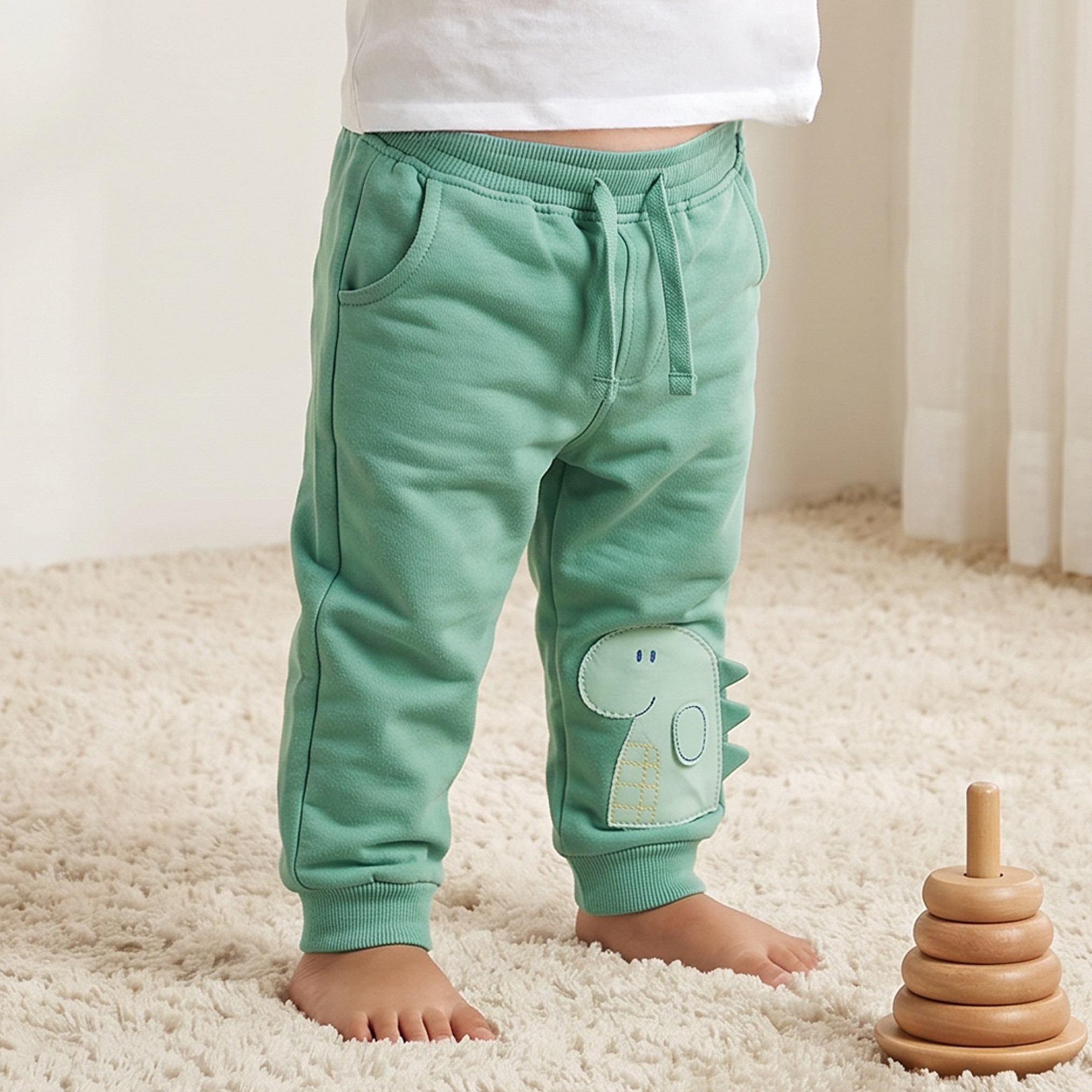 بنطلونات رياضية برباط خصر وزينة ديناصور من جونيورز - عبوة من قطعتين-baby-boys-clothing-bottoms-joggersandtrackpants-image-2