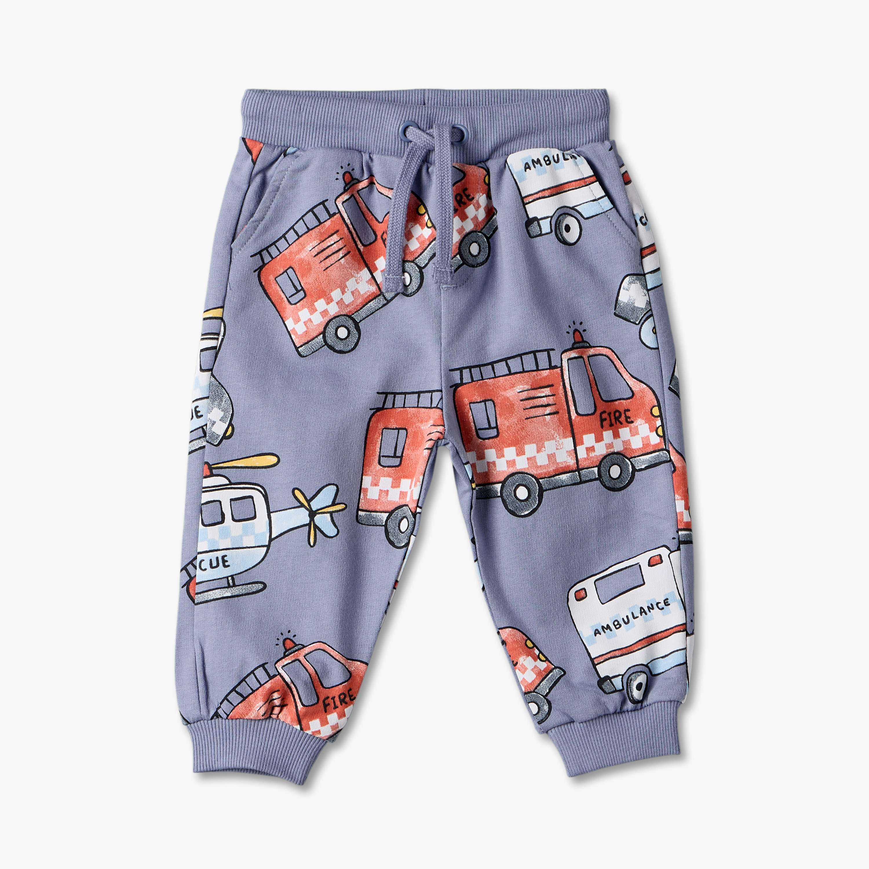 Juniors Drawstring Waist Joggers with Vehicle Print-baby-boys-clothing-bottoms-joggersandtrackpants-image-1