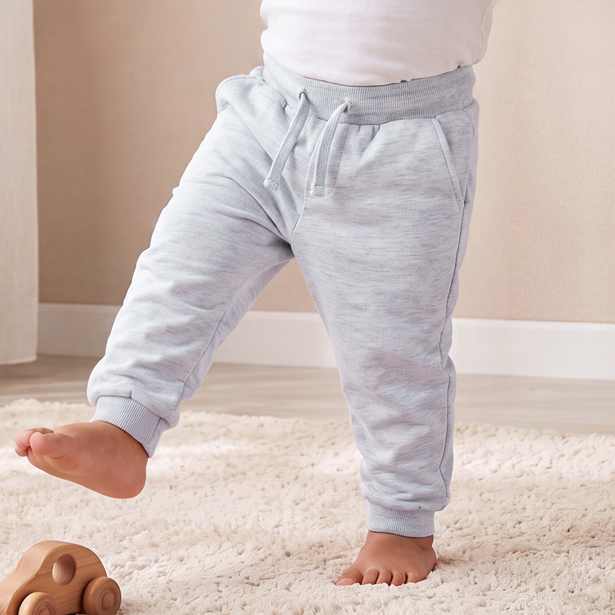 Pack of 2 Juniors Elasticated Drawstring Waist Joggers with Pockets-baby-boys-clothing-bottoms-joggersandtrackpants-image-2