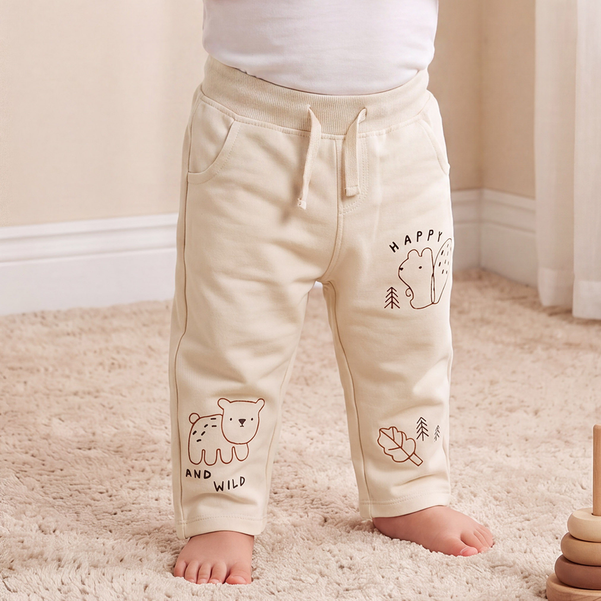 طقم بناطيل رياضية برباط مطاطي وطبعات متنوعة قطعتين من جونيورز-baby-boys-clothing-bottoms-joggersandtrackpants-image-2