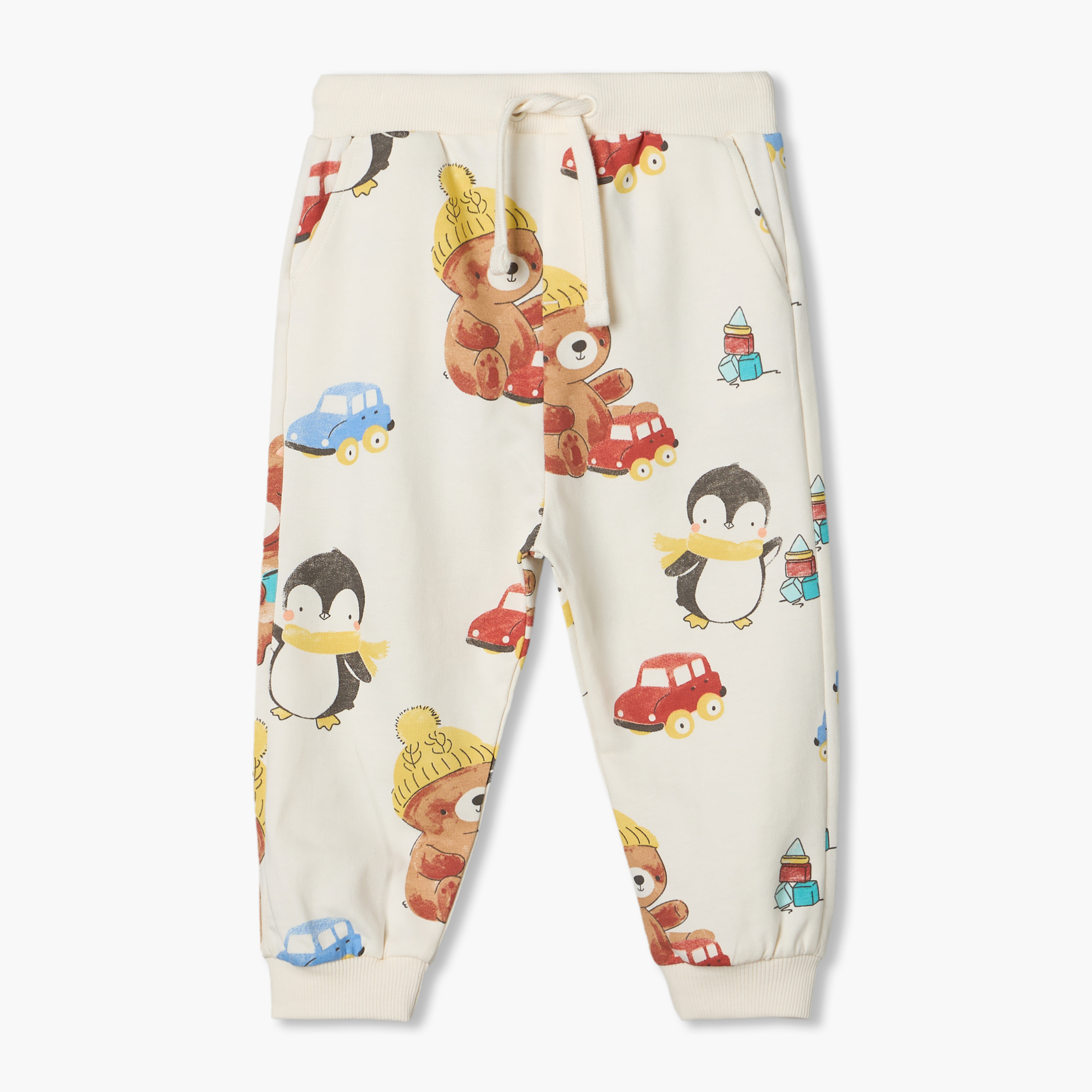 بنطلون رياضي بخصر مطاطي برباط وبطبعات من جونيورز-baby-boys-clothing-bottoms-joggersandtrackpants-image-2