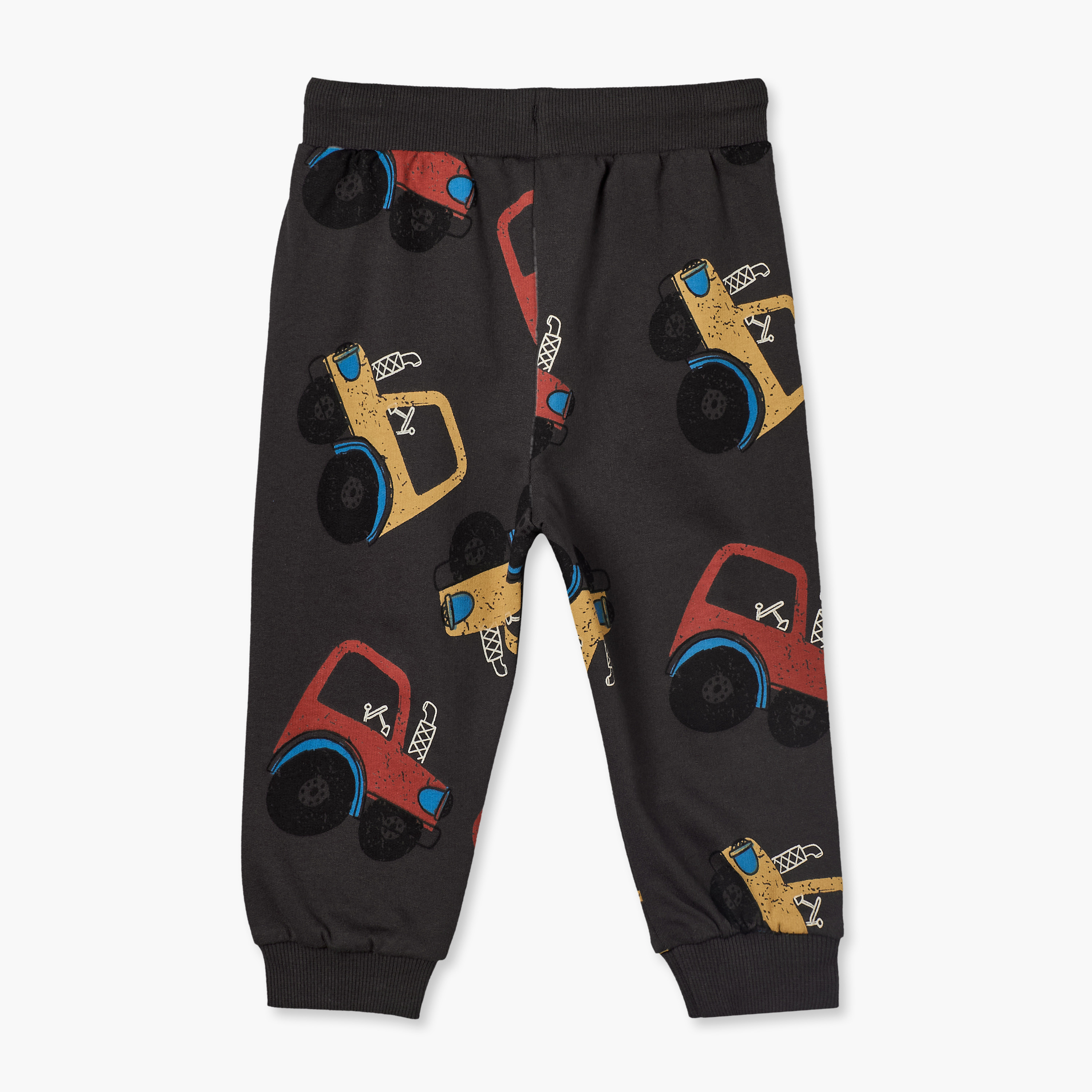 Juniors Drawstring Waist Joggers with Construction Vehicle Print-baby-boys-clothing-bottoms-joggersandtrackpants-image-3