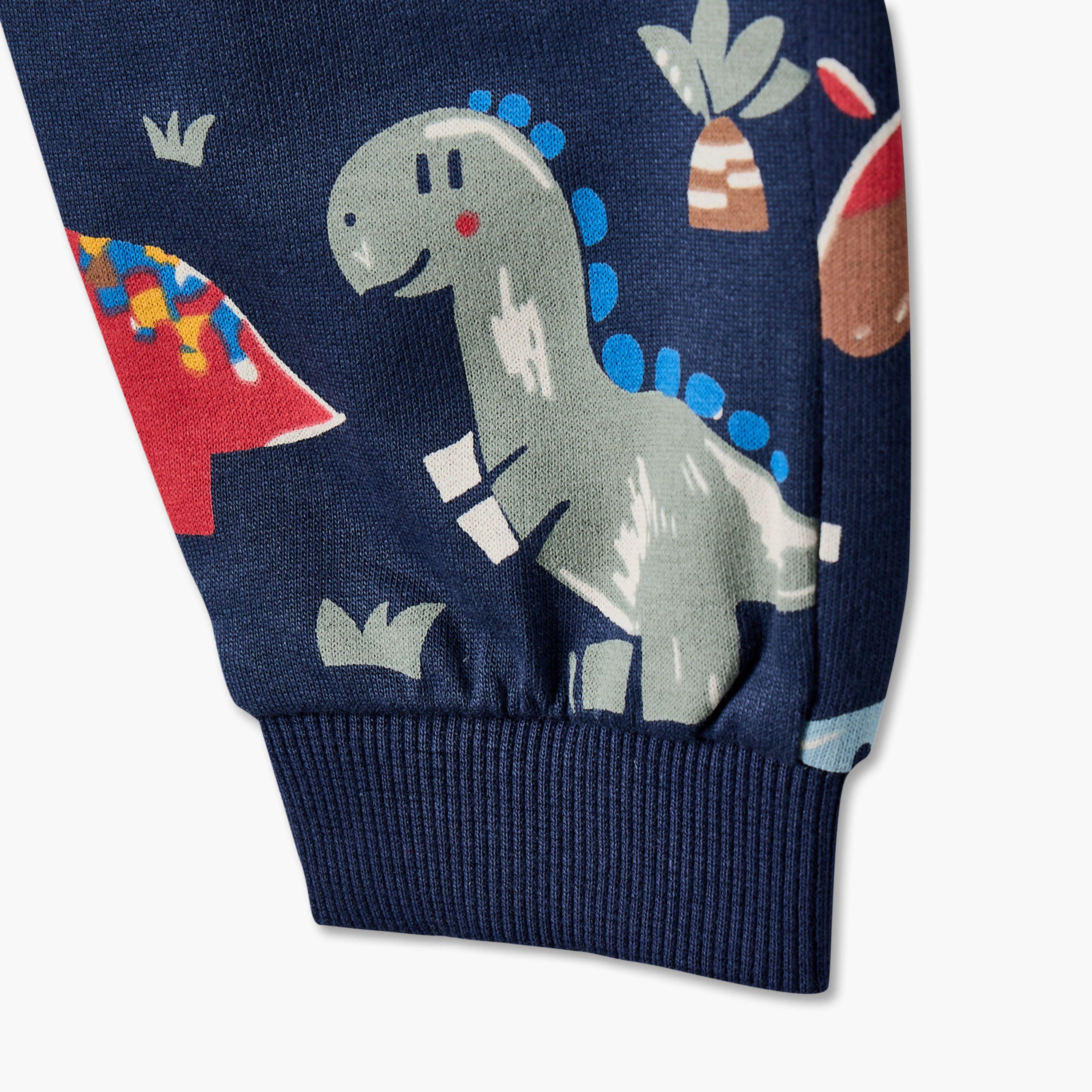 Juniors Elasticated Drawstring Waist Joggers with Dinosaur Print-baby-boys-clothing-bottoms-joggersandtrackpants-image-5