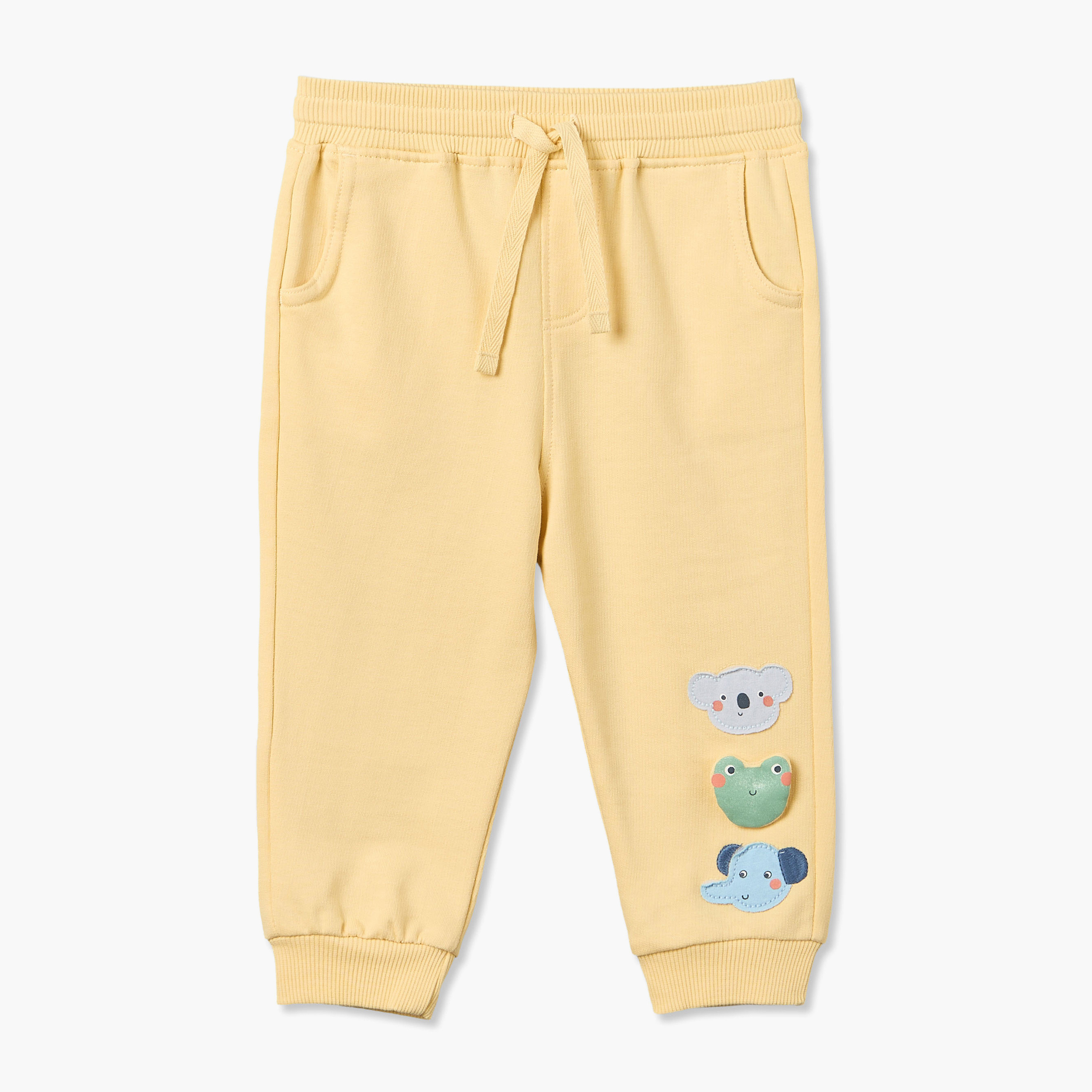 بنطلون رياضي بخصر مطاطي وتفاصيل زخارف من جونيورز - طقم من قطعتين-baby-boys-clothing-bottoms-joggersandtrackpants-image-3