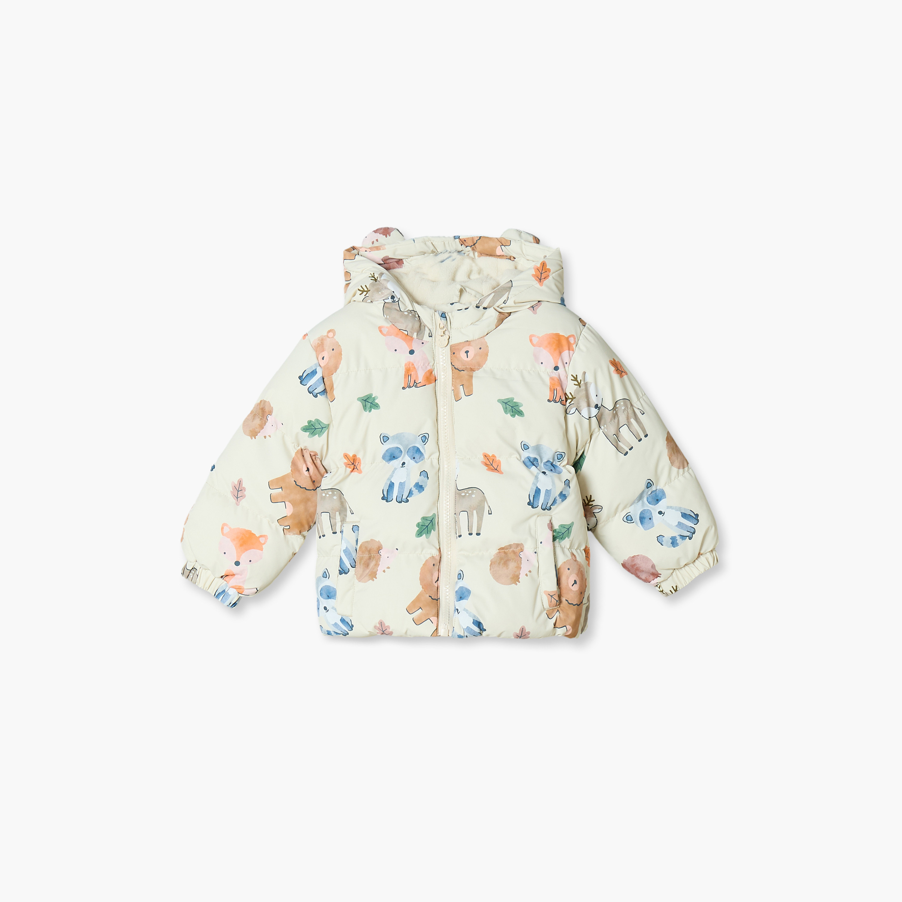 Juniors Safari Print Jacket with Zip Closure-baby-boys-clothing-winterwear-jacketsandblazers-image-2