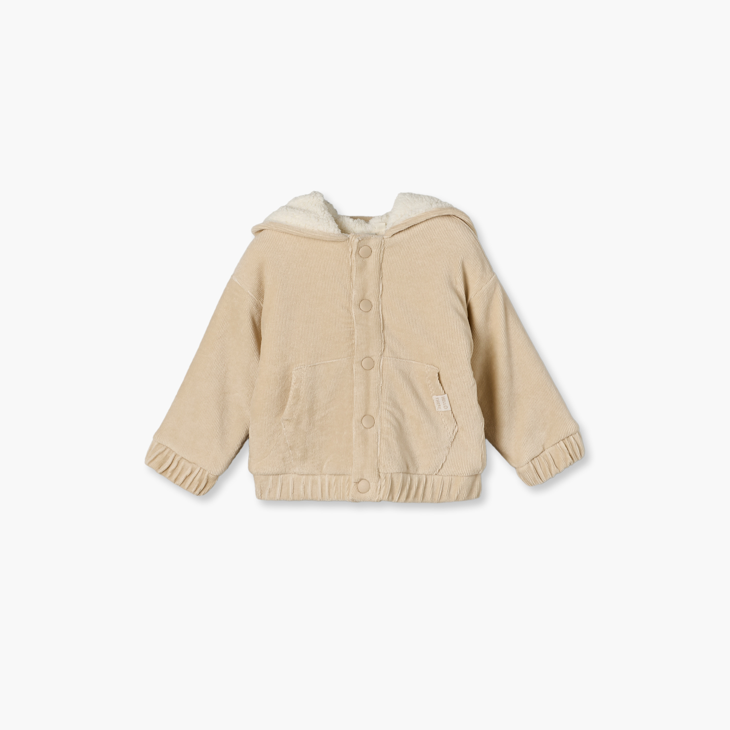 Juniors Hooded Jacket with Button Closure-baby-boys-clothing-winterwear-jacketsandblazers-image-2