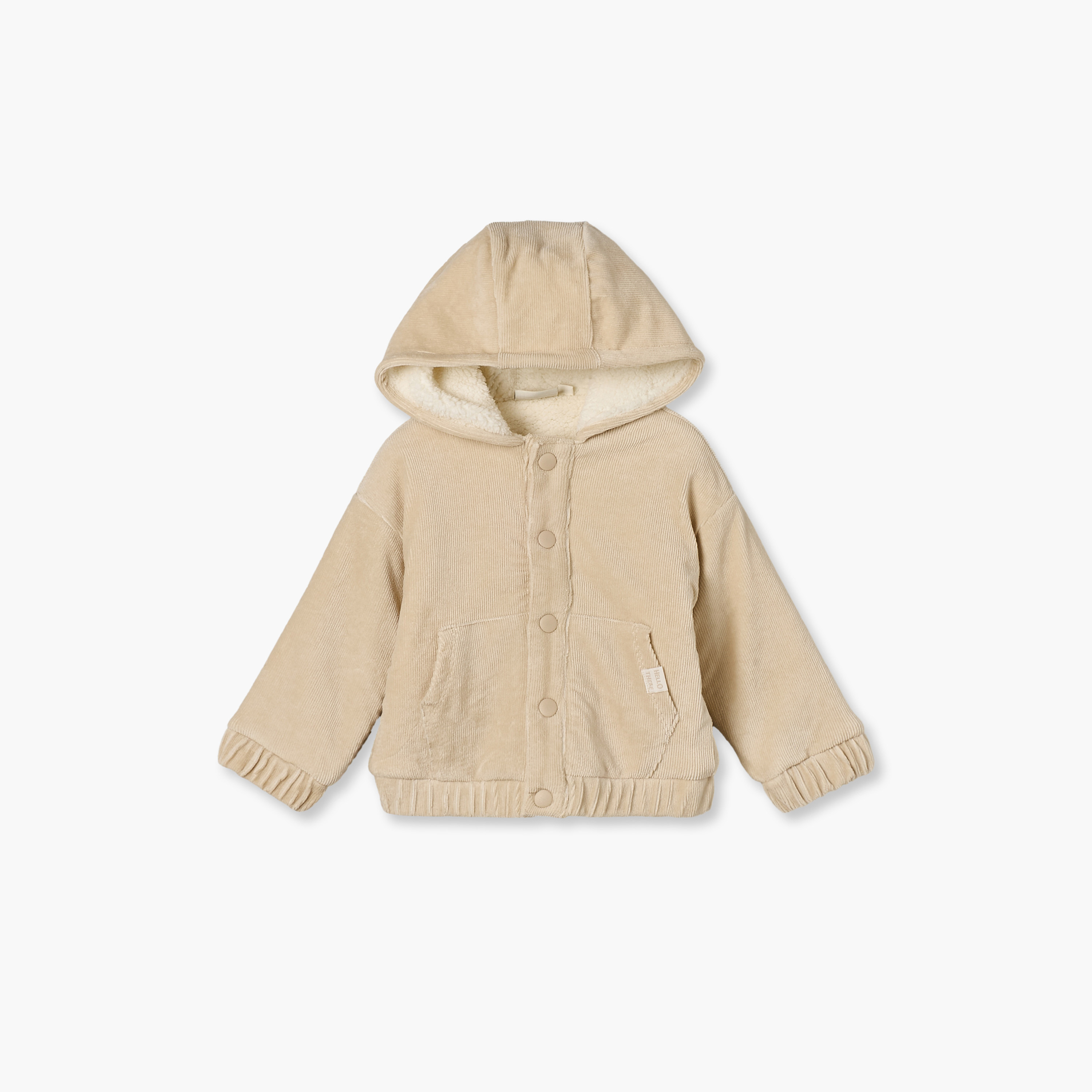 Juniors Hooded Jacket with Button Closure-baby-boys-clothing-winterwear-jacketsandblazers-image-3