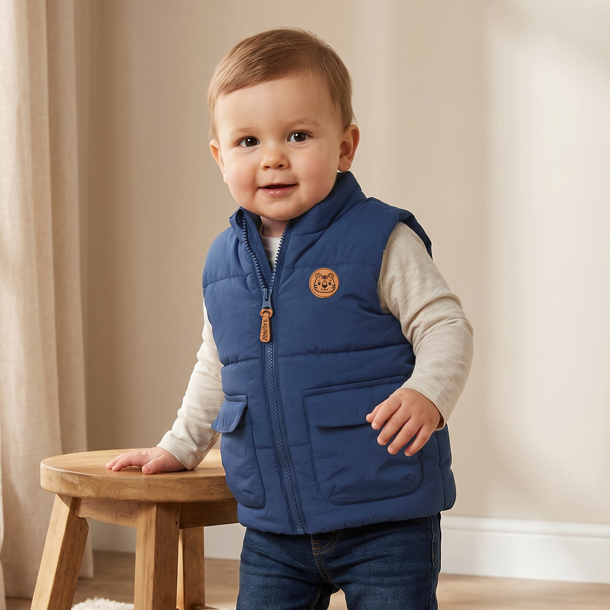 جيليه مبطن مع غطاء رأس بتصميم دب من جونيورز-baby-boys-clothing-winterwear-jacketsandblazers-image-1