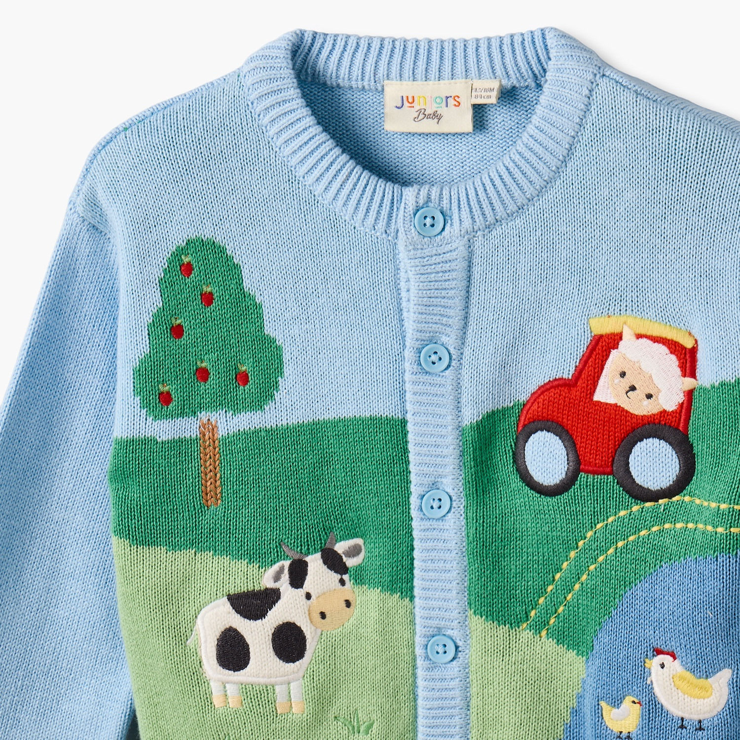 كارديجان بياقة مستديرة وتصميم المزرعة من جونيورز-baby-boys-clothing-winterwear-jumpersandcardigans-image-4