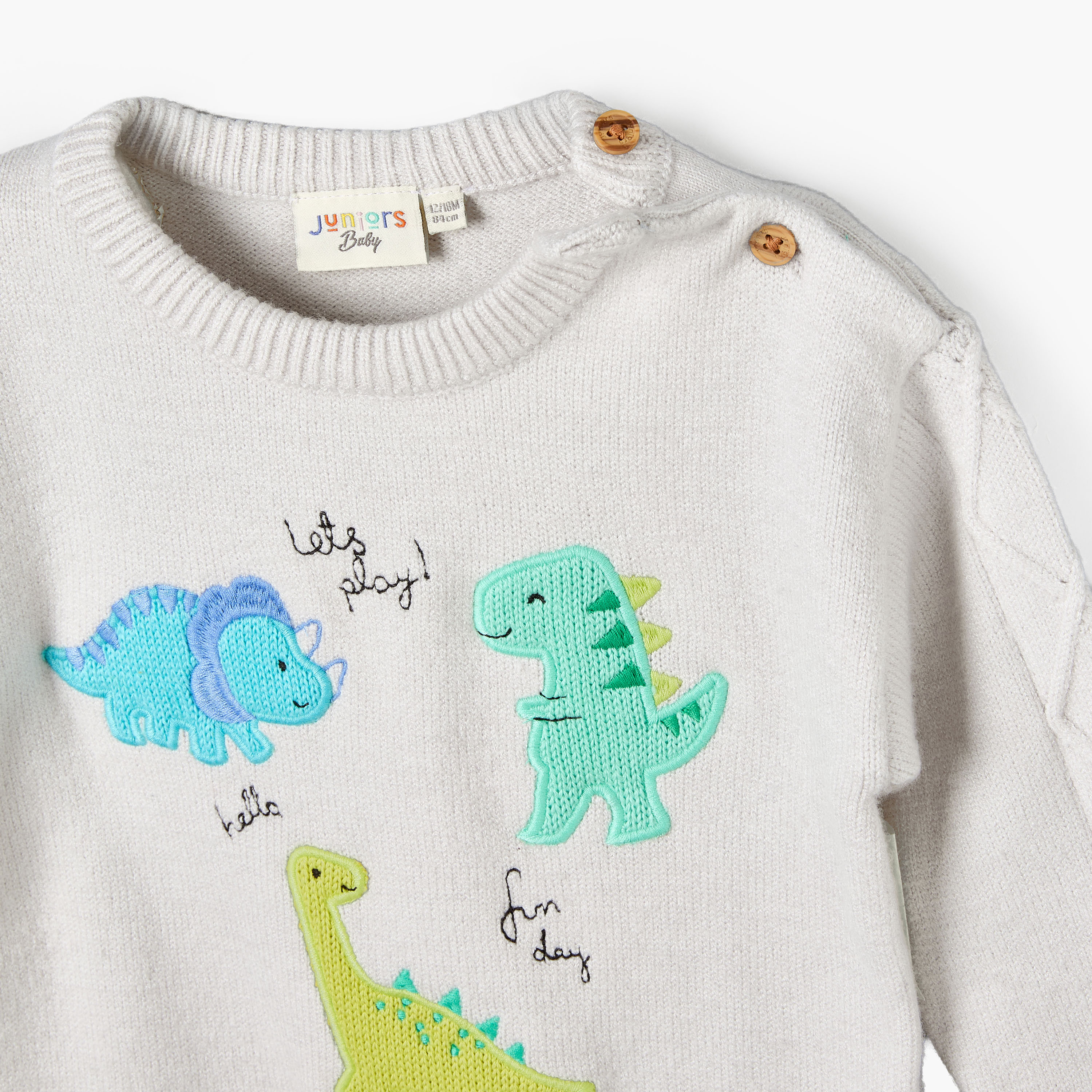 كنزة برقبة ضيقة وبتطريز ديناصور من جونيورز-baby-boys-clothing-winterwear-jumpersandcardigans-image-4