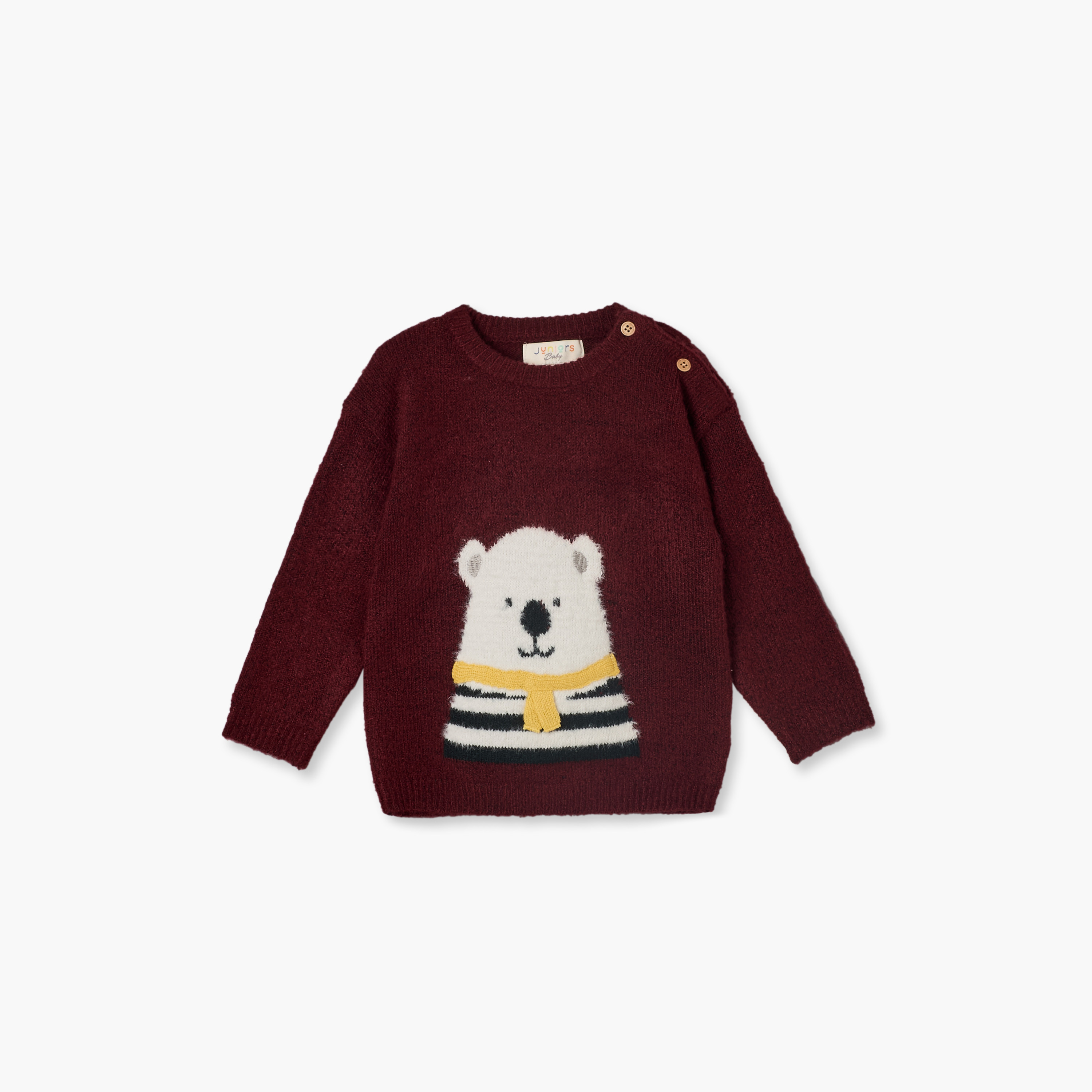 كنزة بتصميم دب وأكمام طويلة من جونيورز-baby-boys-clothing-winterwear-jumpersandcardigans-image-2