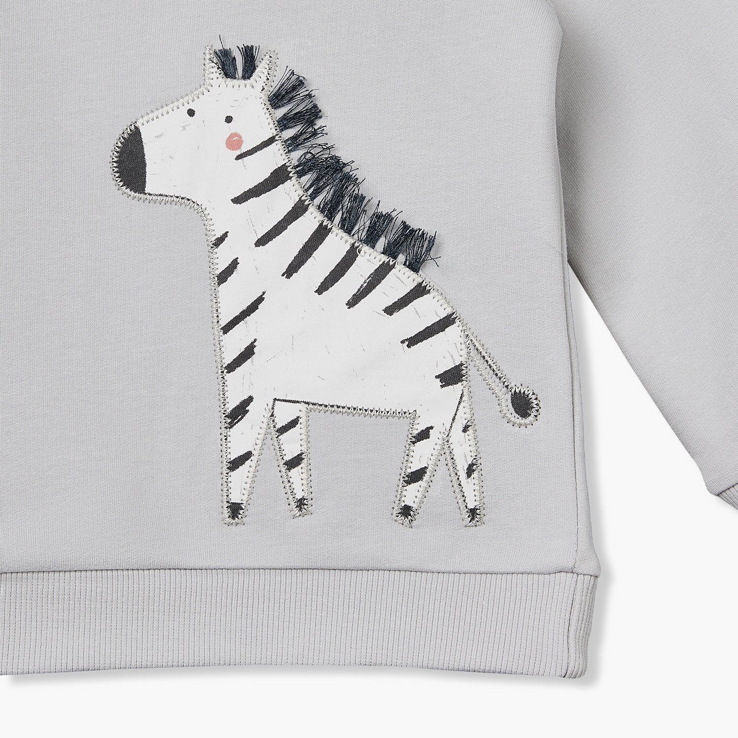 Juniors Zebra Applique Sweatshirt with Long Sleeves-baby-boys-clothing-winterwear-sweatshirts-image-4