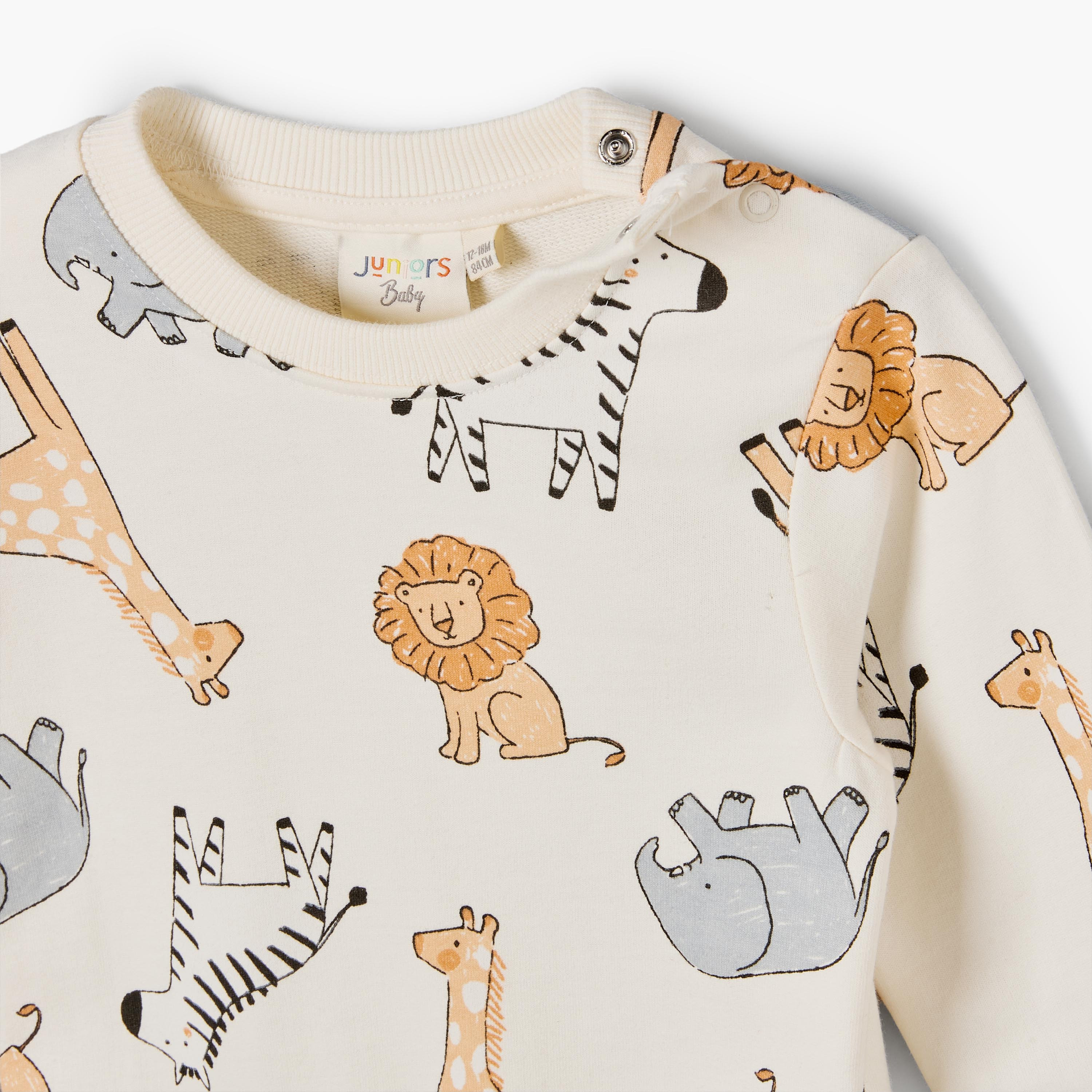 سويت شيرت بطبعات سفاري وأكمام طويلة من جونيورز-baby-boys-clothing-winterwear-sweatshirts-image-4