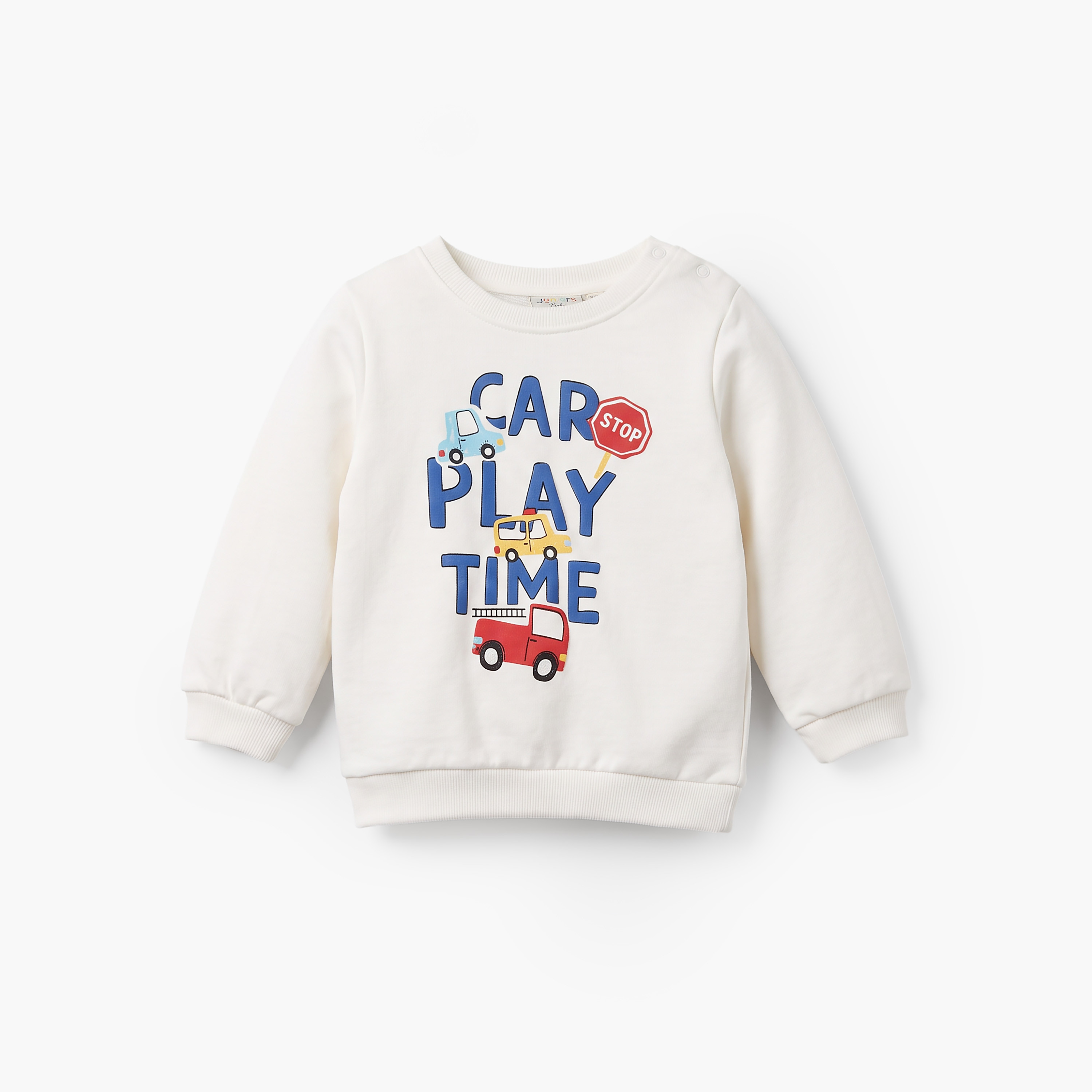 Juniors Tiger Print Sweatshirt with Long Sleeves-baby-boys-clothing-winterwear-sweatshirts-image-2