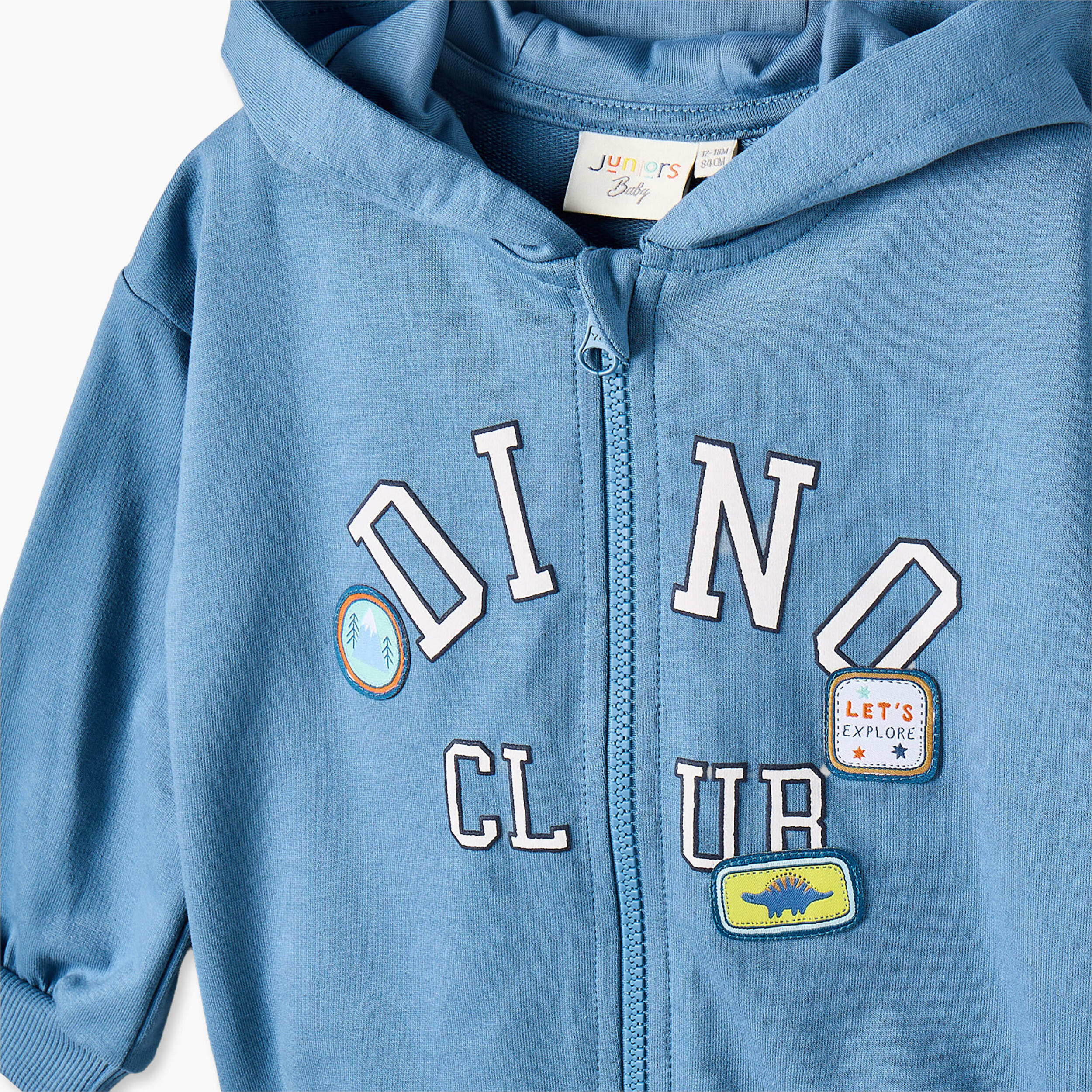 Pack of 2 Juniors Cotton Zip Through Hoodie with Dinosaur Print-baby-boys-clothing-winterwear-sweatshirts-image-6
