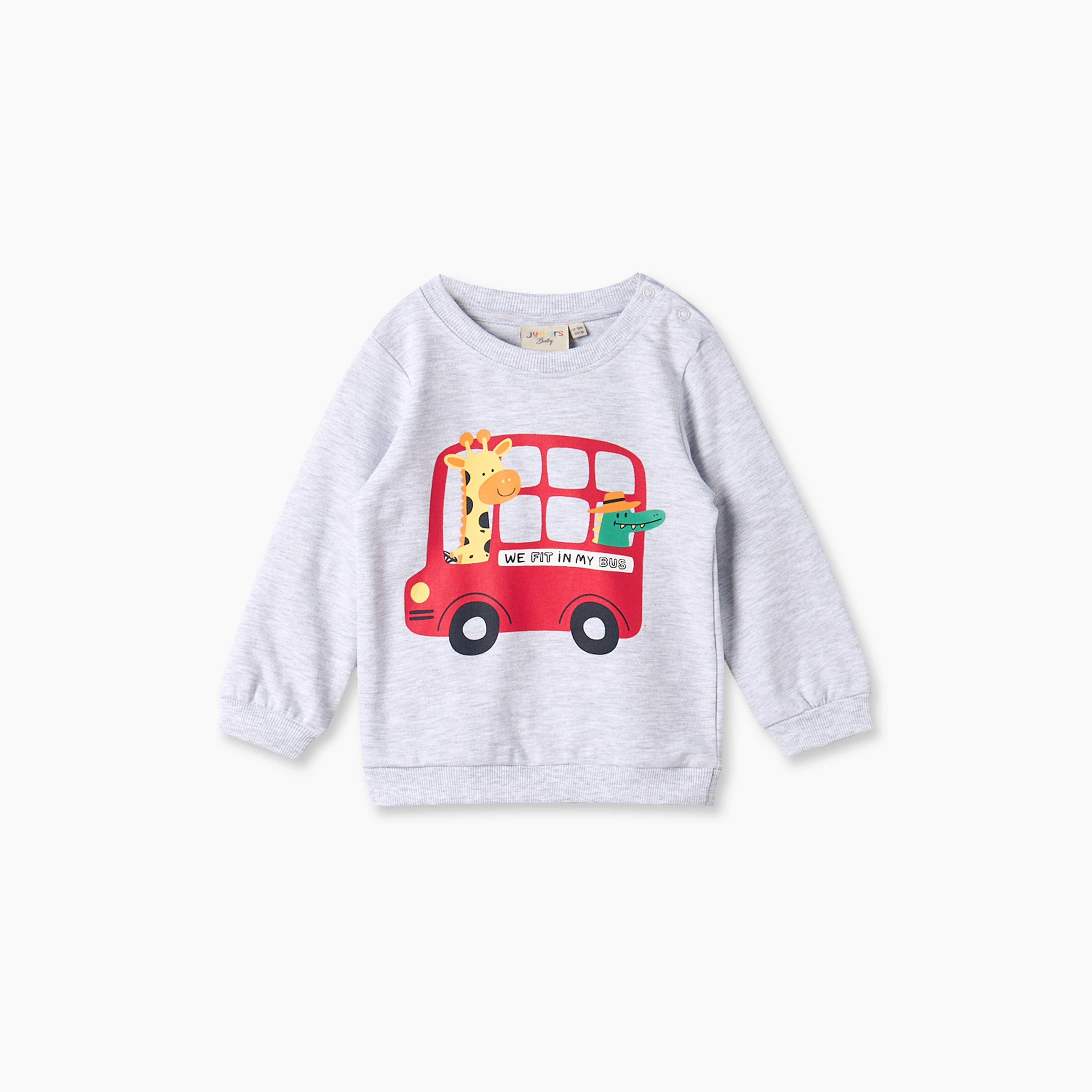 سويت شيرت قطن بطبعات وأكمام طويلة من جونيورز-baby-boys-clothing-winterwear-sweatshirts-image-1
