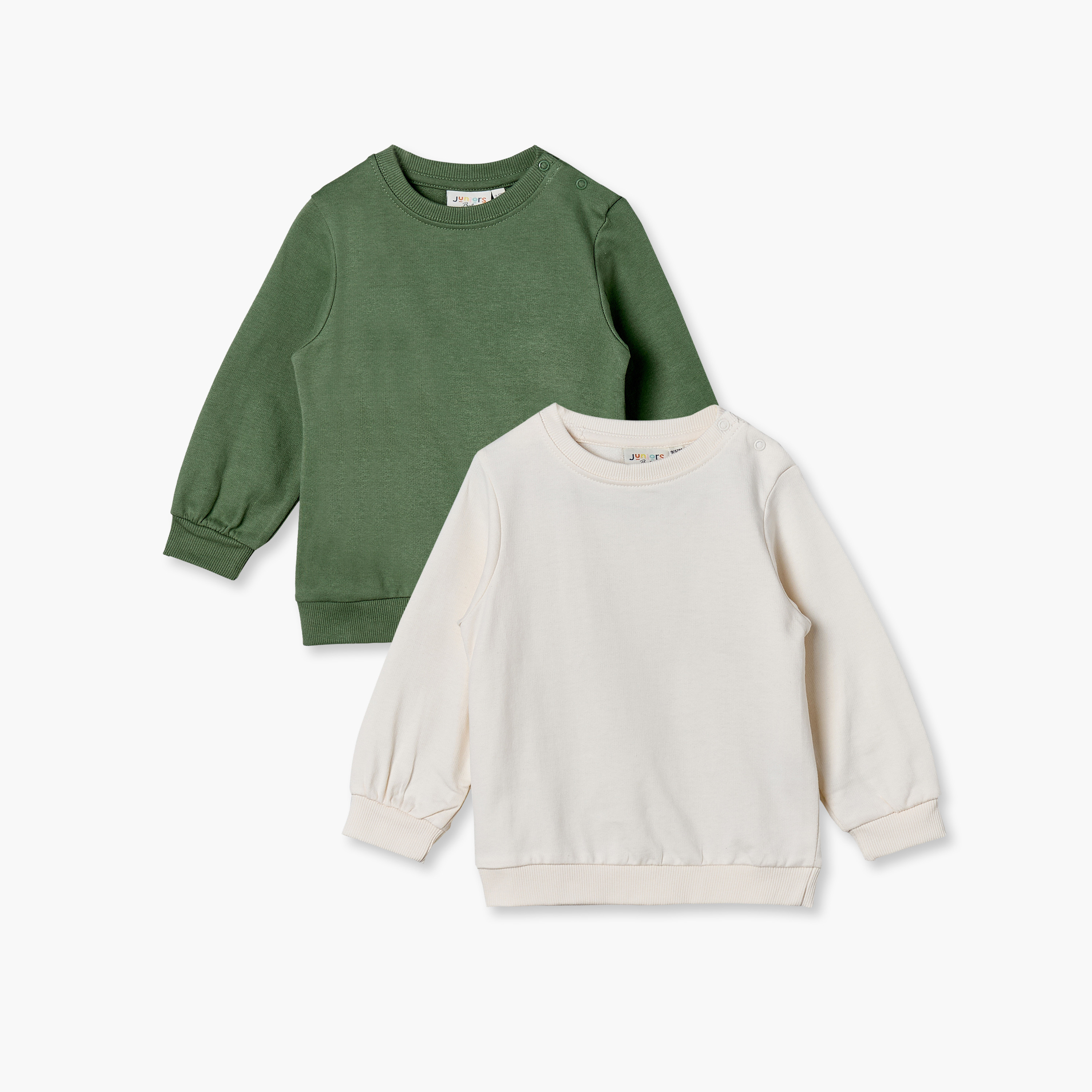 Pack of 2 Juniors Crew Neck Cotton Sweatshirts-baby-boys-clothing-winterwear-sweatshirts-image-1