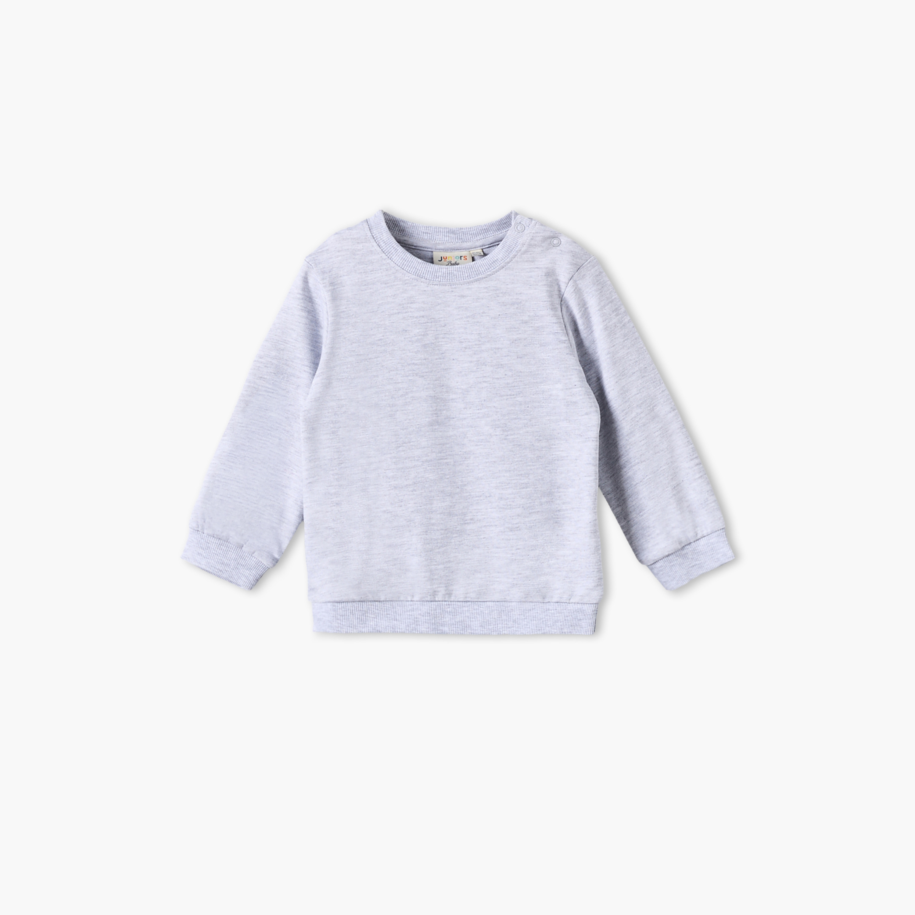 طقم سويت شيرت بياقة مستديرة مع إغلاق بأزرار كبس من جونيورز - 2 قطع-baby-boys-clothing-winterwear-sweatshirts-image-4