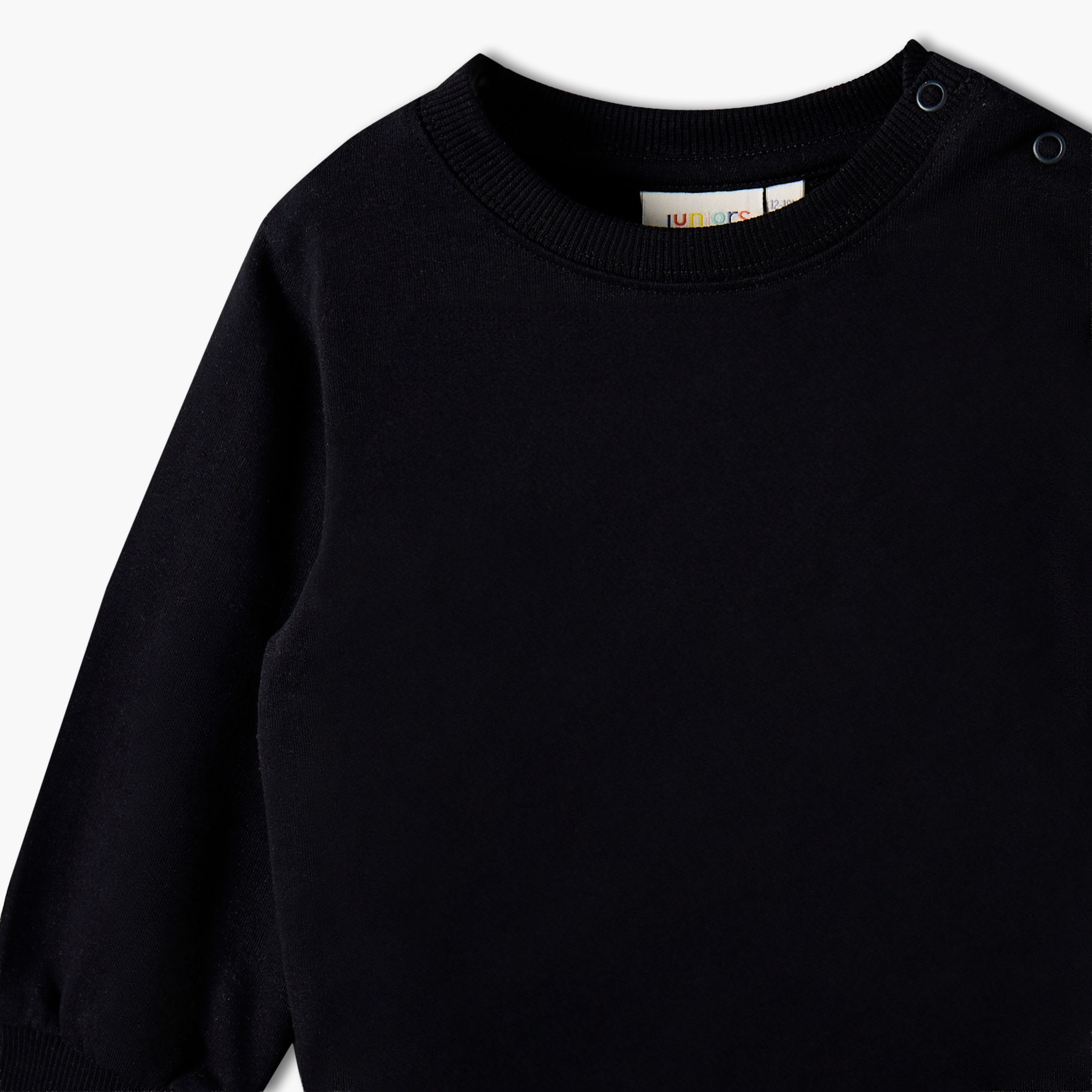 طقم سويت شيرت بياقة مستديرة مع إغلاق بأزرار كبس من جونيورز - 2 قطع-baby-boys-clothing-winterwear-sweatshirts-image-5