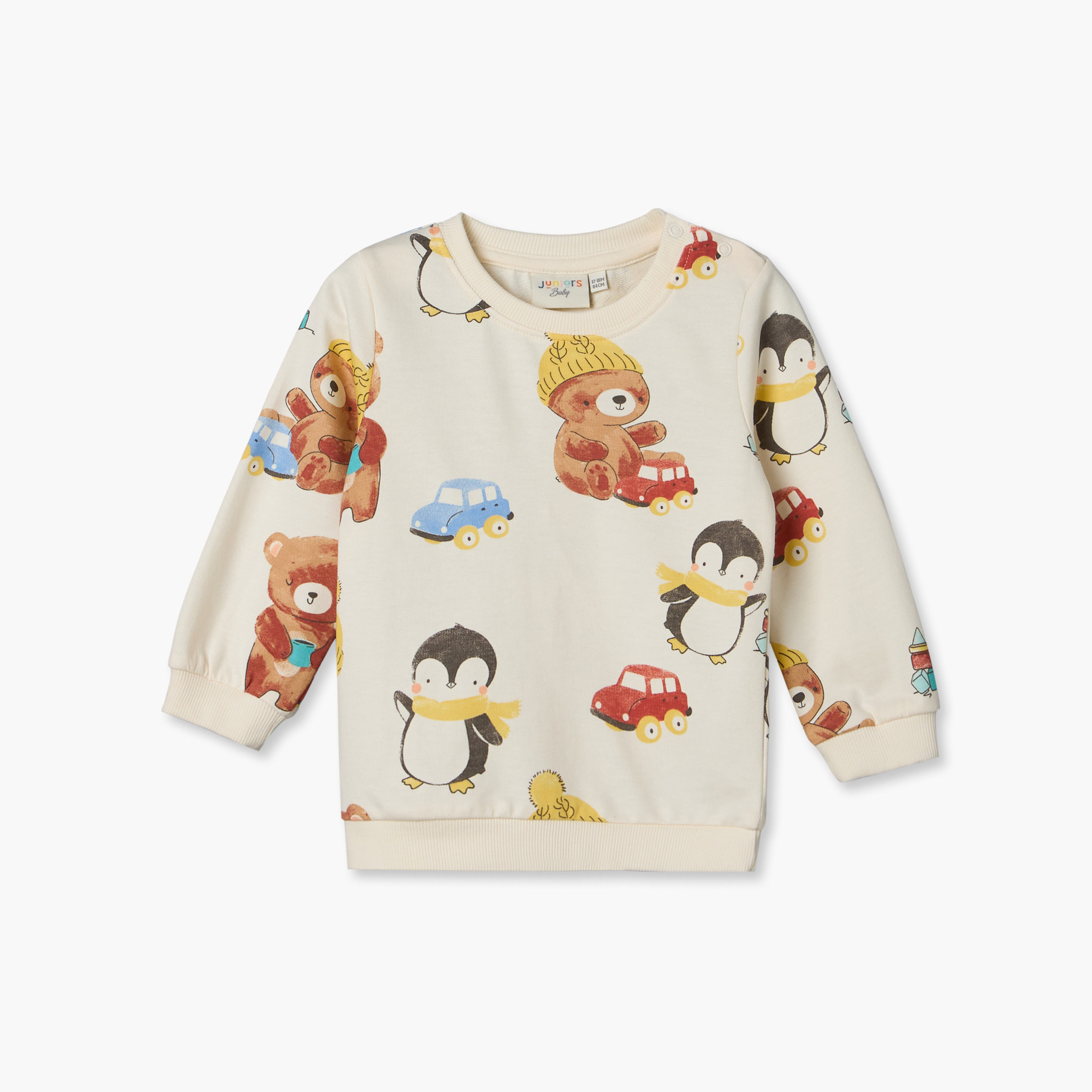 سويت شيرت قطن بأكمام طويلة وطبعات من جونيورز-baby-boys-clothing-winterwear-sweatshirts-image-2