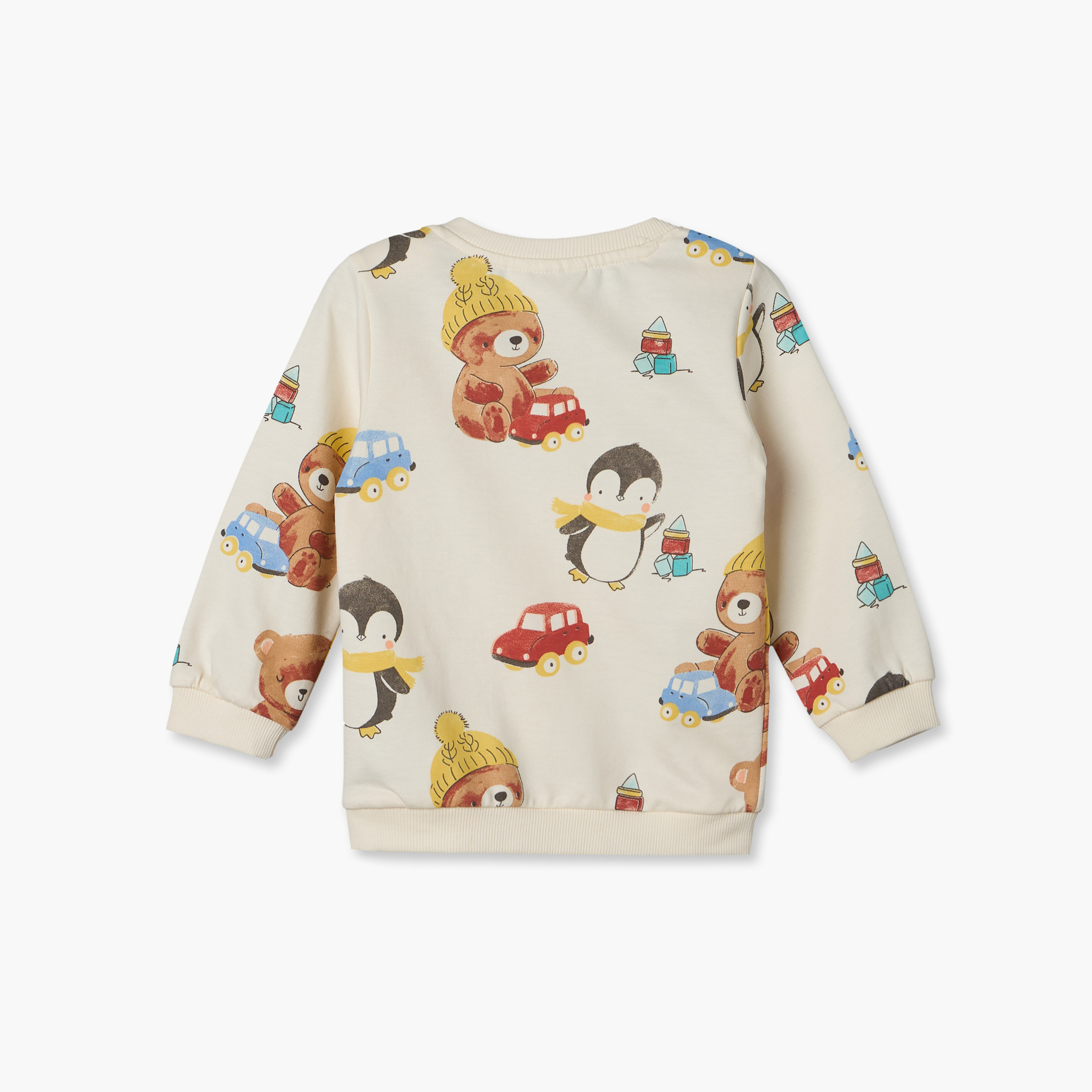 سويت شيرت قطن بأكمام طويلة وطبعات من جونيورز-baby-boys-clothing-winterwear-sweatshirts-image-3