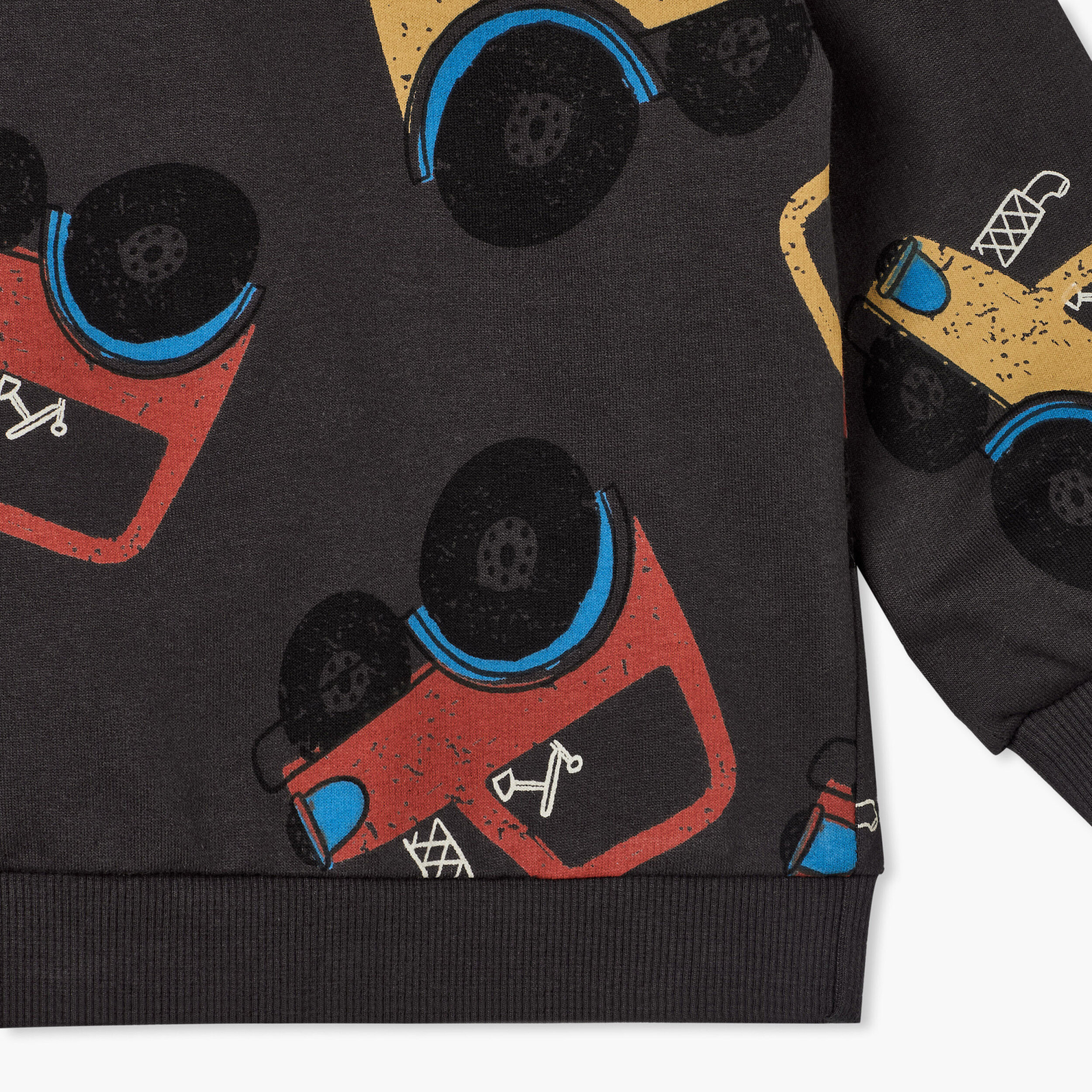 Juniors Crew Neck Sweatshirt with Tractor Print-baby-boys-clothing-winterwear-sweatshirts-image-5