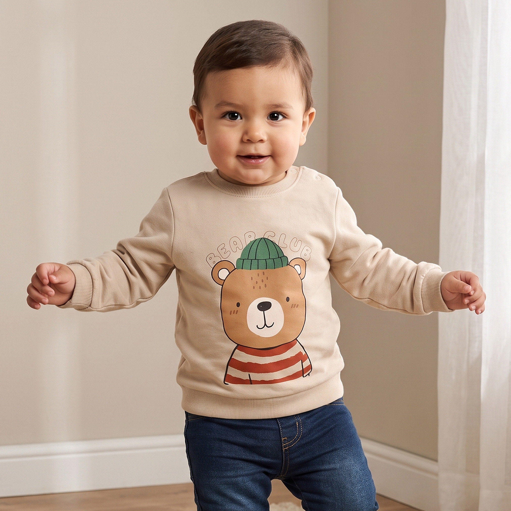 سويت شيرت برقبة مستديرة وطبعات من جونيورز-baby-boys-clothing-winterwear-sweatshirts-image-1
