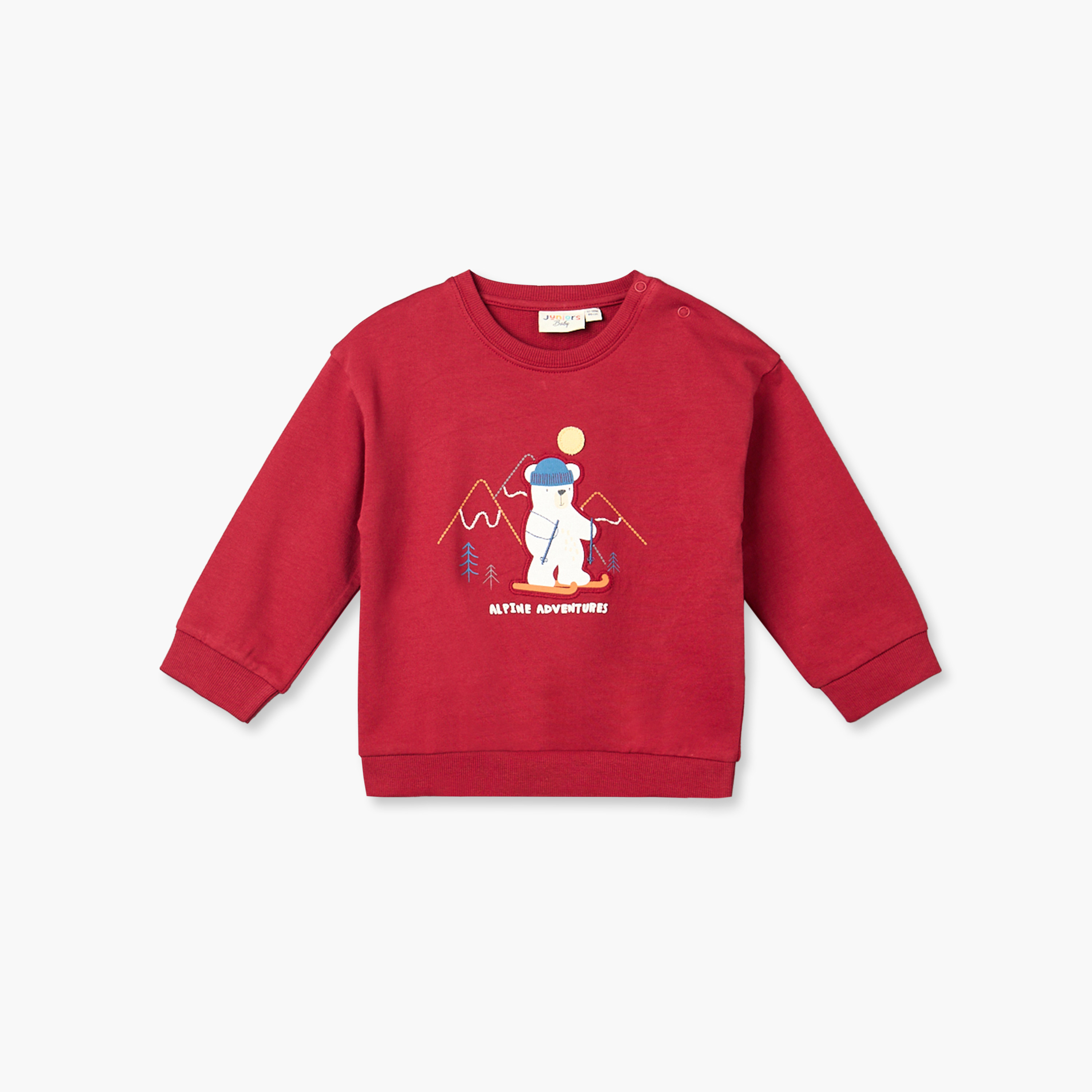 سويت شيرت بياقة مستديرة وأزرار إغلاق كبس من جونيورز - قطعتين-baby-boys-clothing-winterwear-sweatshirts-image-3