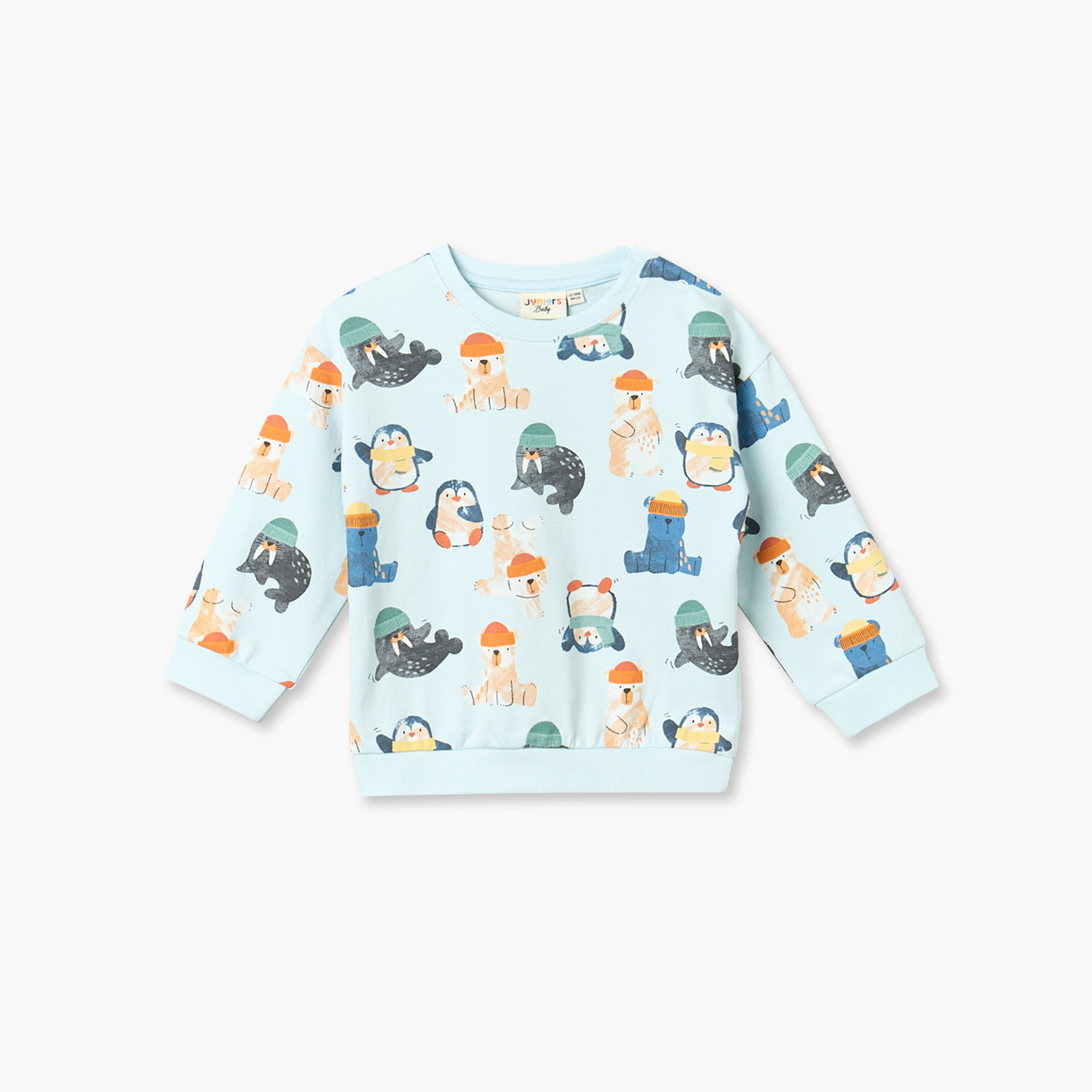 سويت شيرت بياقة مستديرة وأزرار إغلاق كبس من جونيورز - قطعتين-baby-boys-clothing-winterwear-sweatshirts-image-5