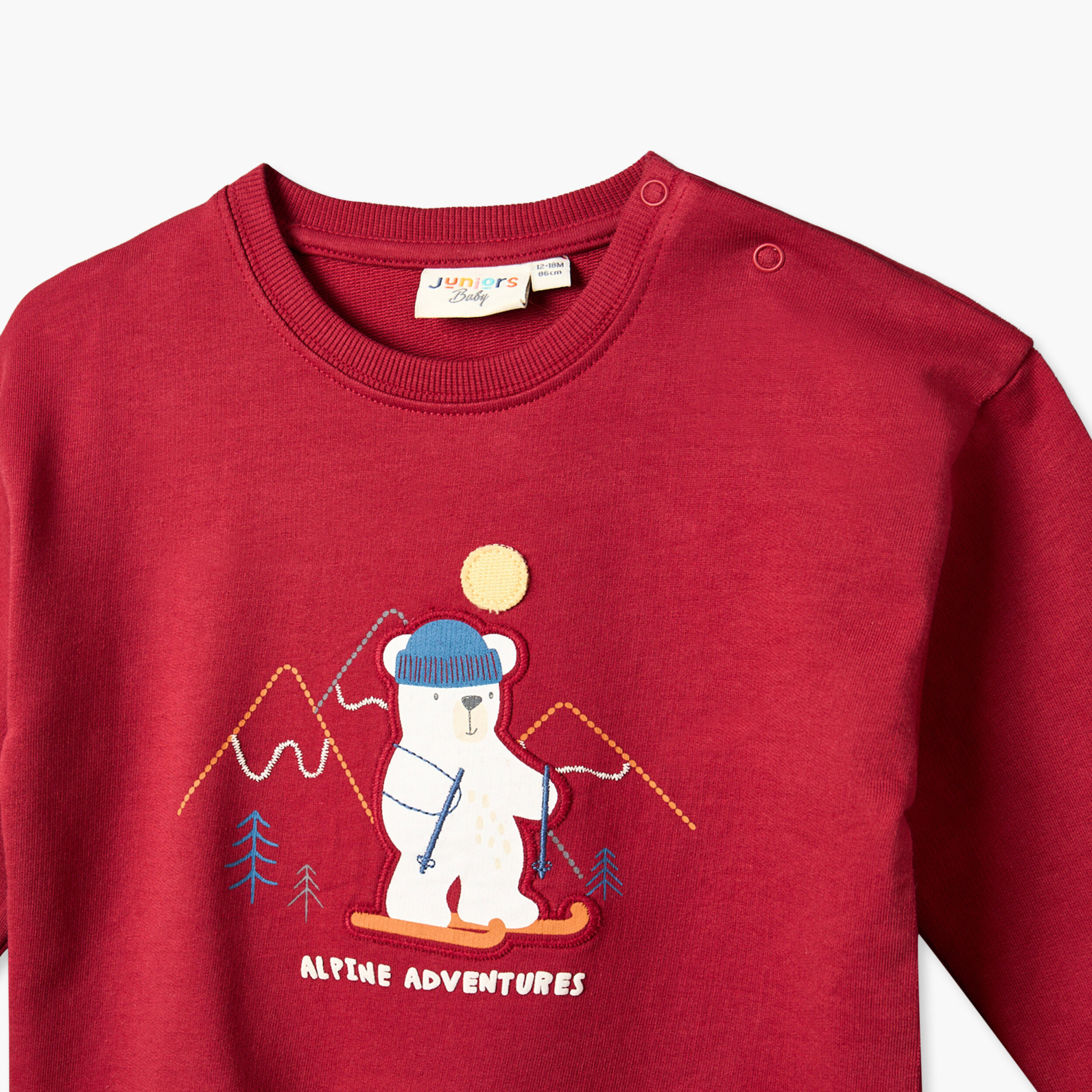 سويت شيرت بياقة مستديرة وأزرار إغلاق كبس من جونيورز - قطعتين-baby-boys-clothing-winterwear-sweatshirts-image-6