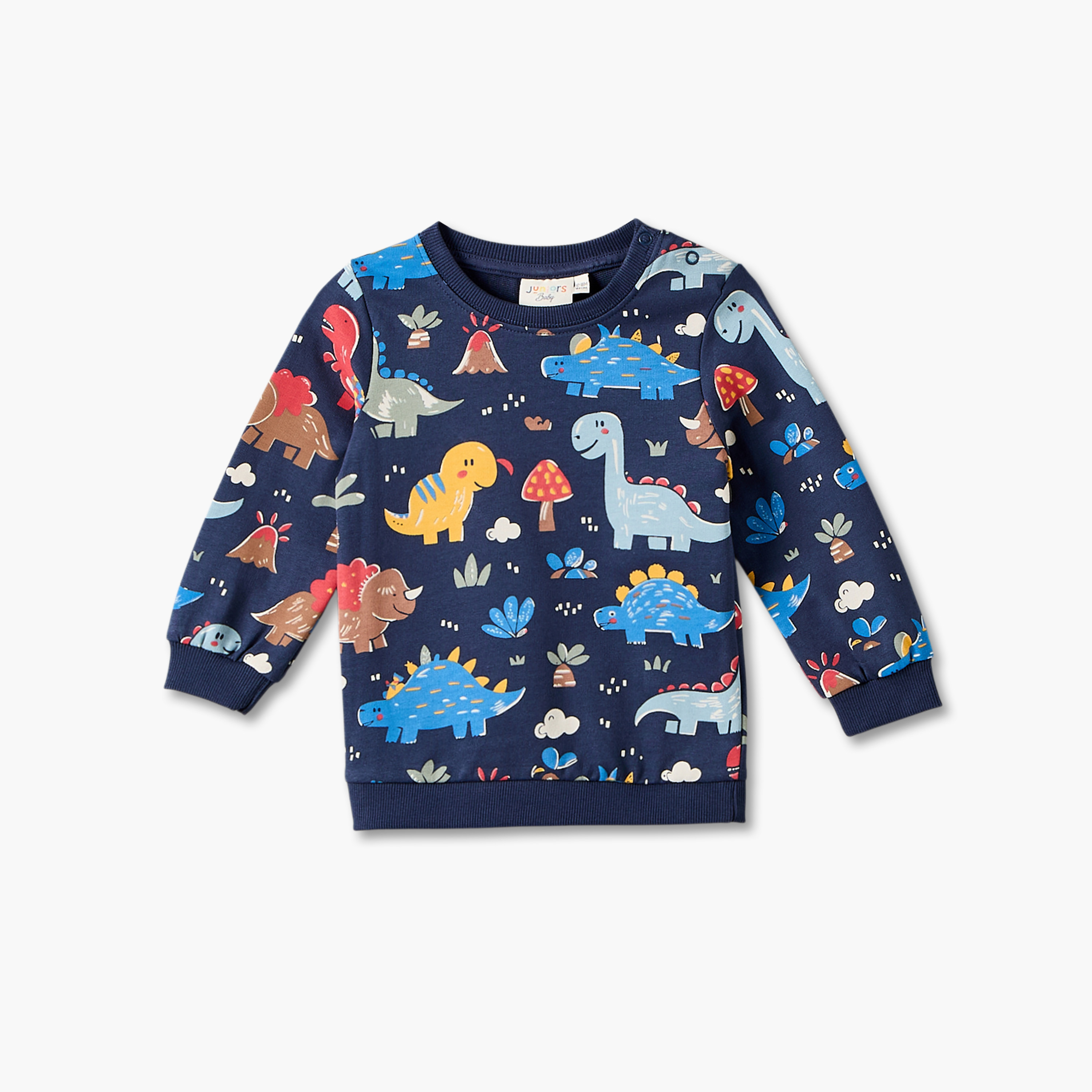سويت شيرت بأكمام طويلة وطبعات ديناصور من جونيورز-baby-boys-clothing-winterwear-sweatshirts-image-1