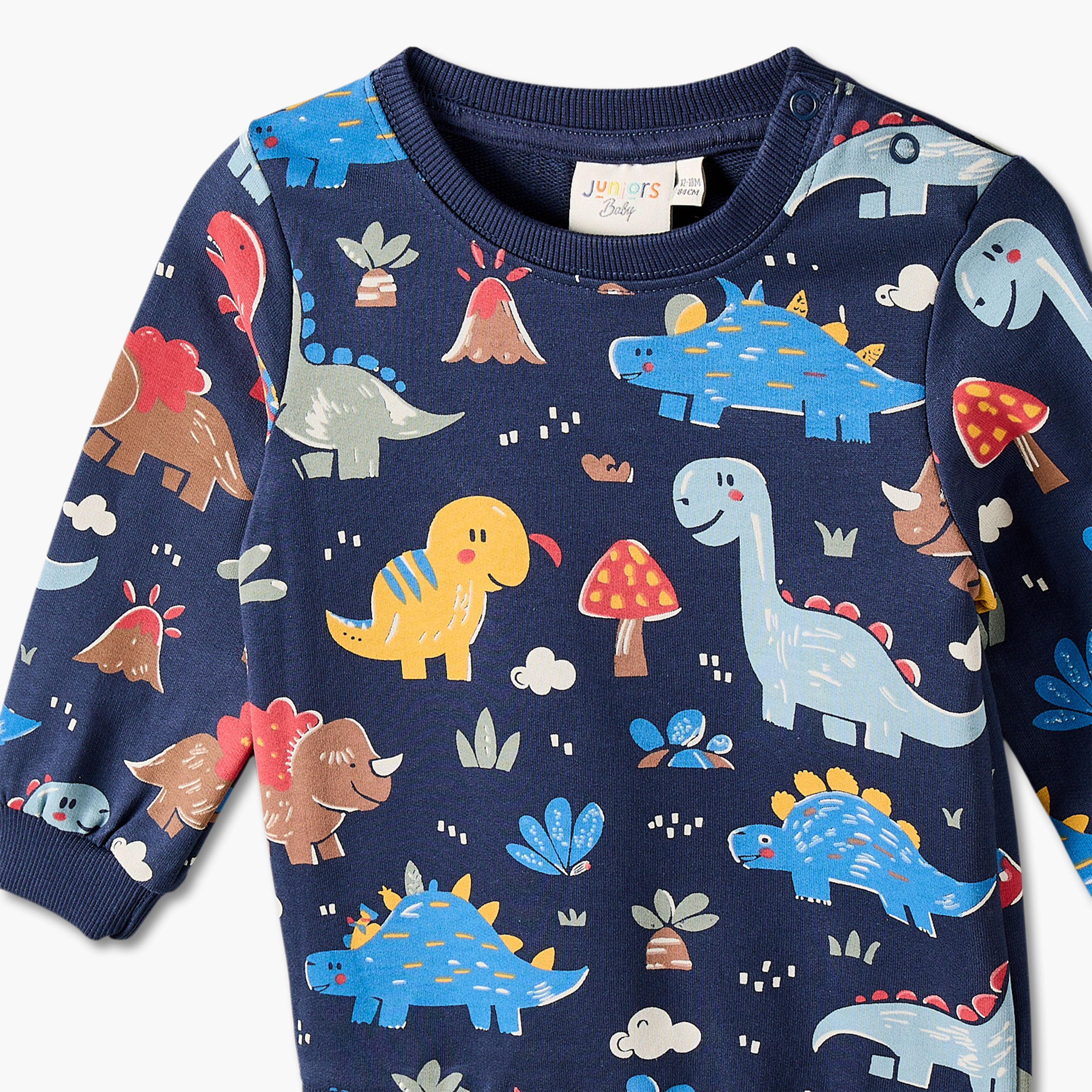 سويت شيرت بأكمام طويلة وطبعات ديناصور من جونيورز-baby-boys-clothing-winterwear-sweatshirts-image-3