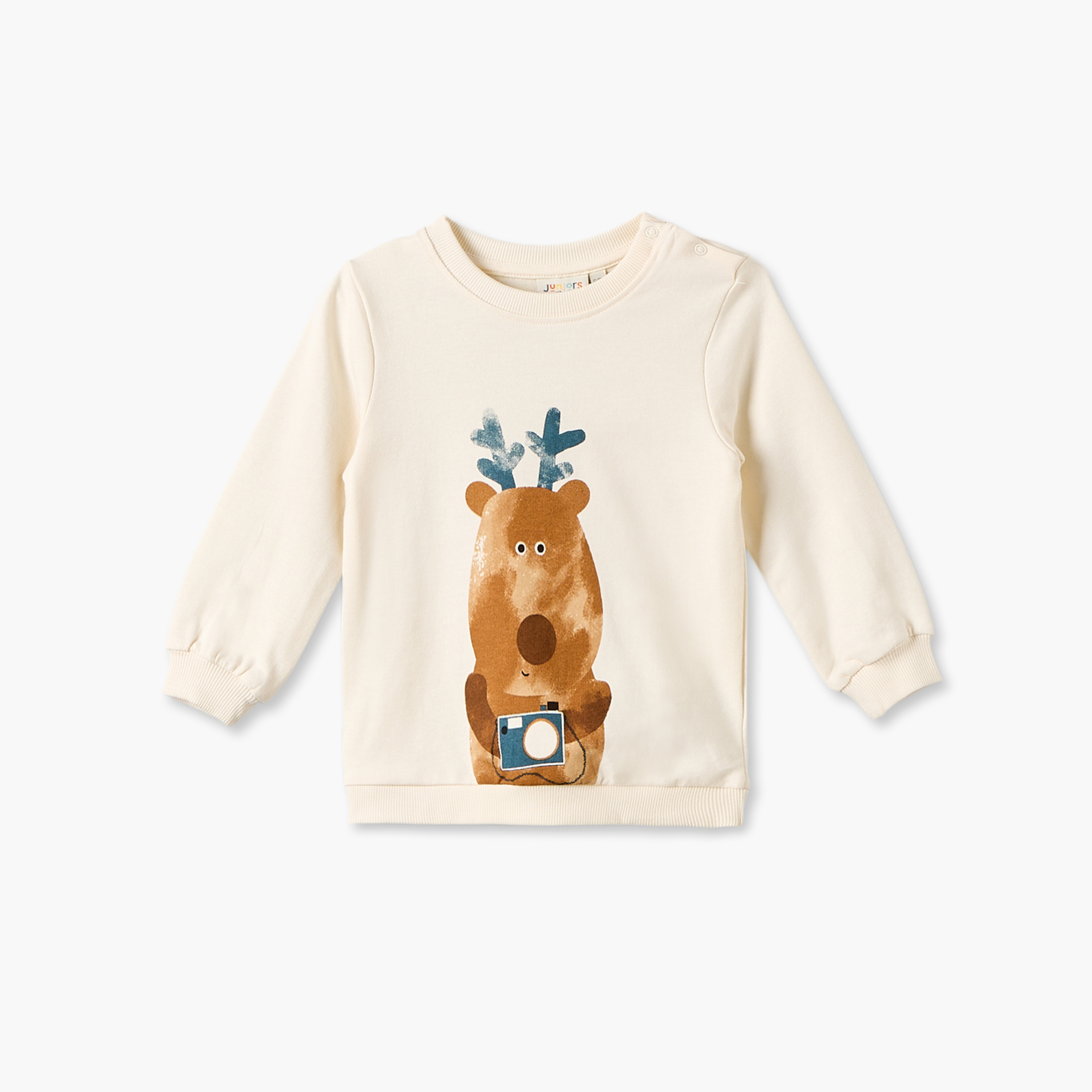 Juniors Graphic Print Sweatshirt with Long Sleeves-baby-boys-clothing-winterwear-sweatshirts-image-1