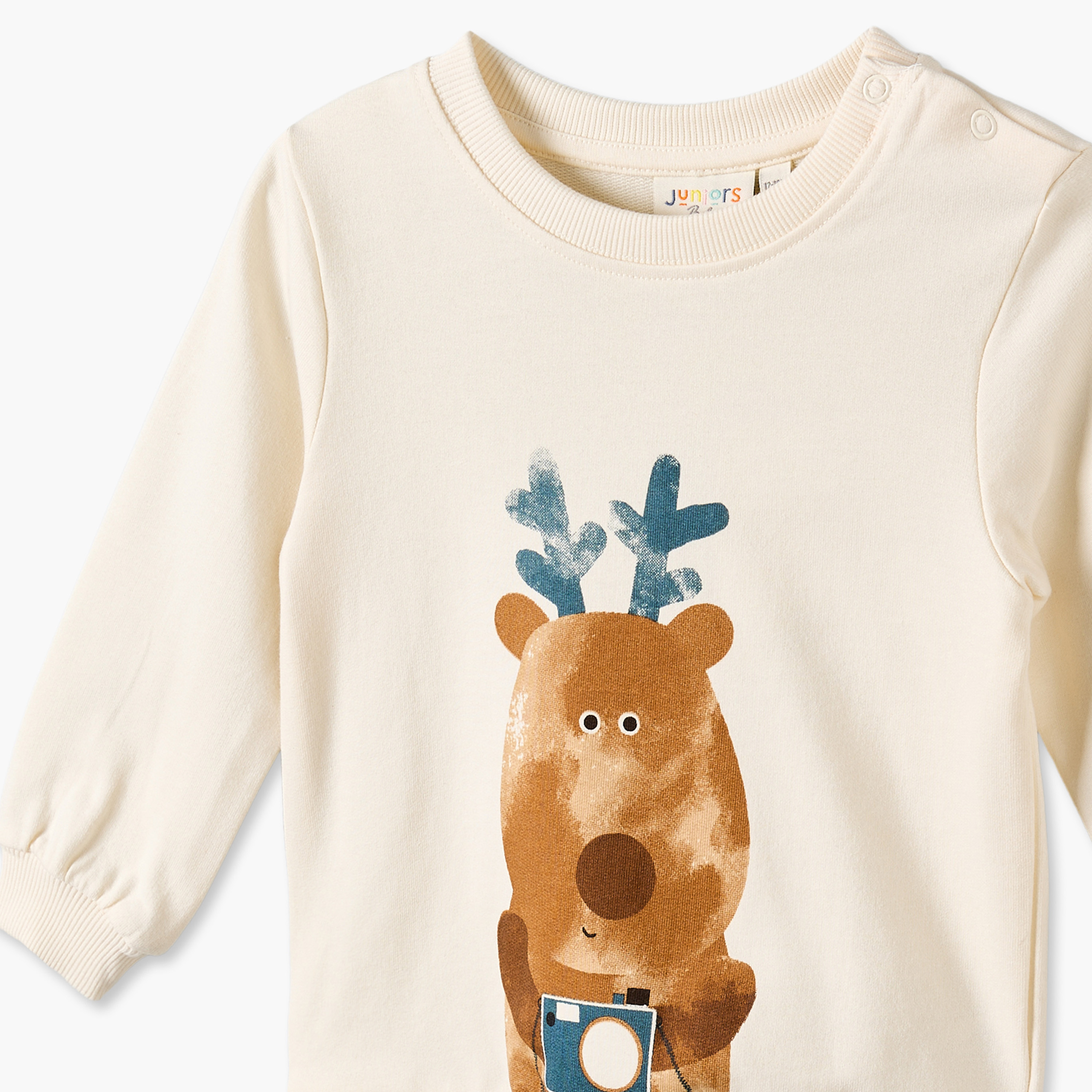 Juniors Graphic Print Sweatshirt with Long Sleeves-baby-boys-clothing-winterwear-sweatshirts-image-3