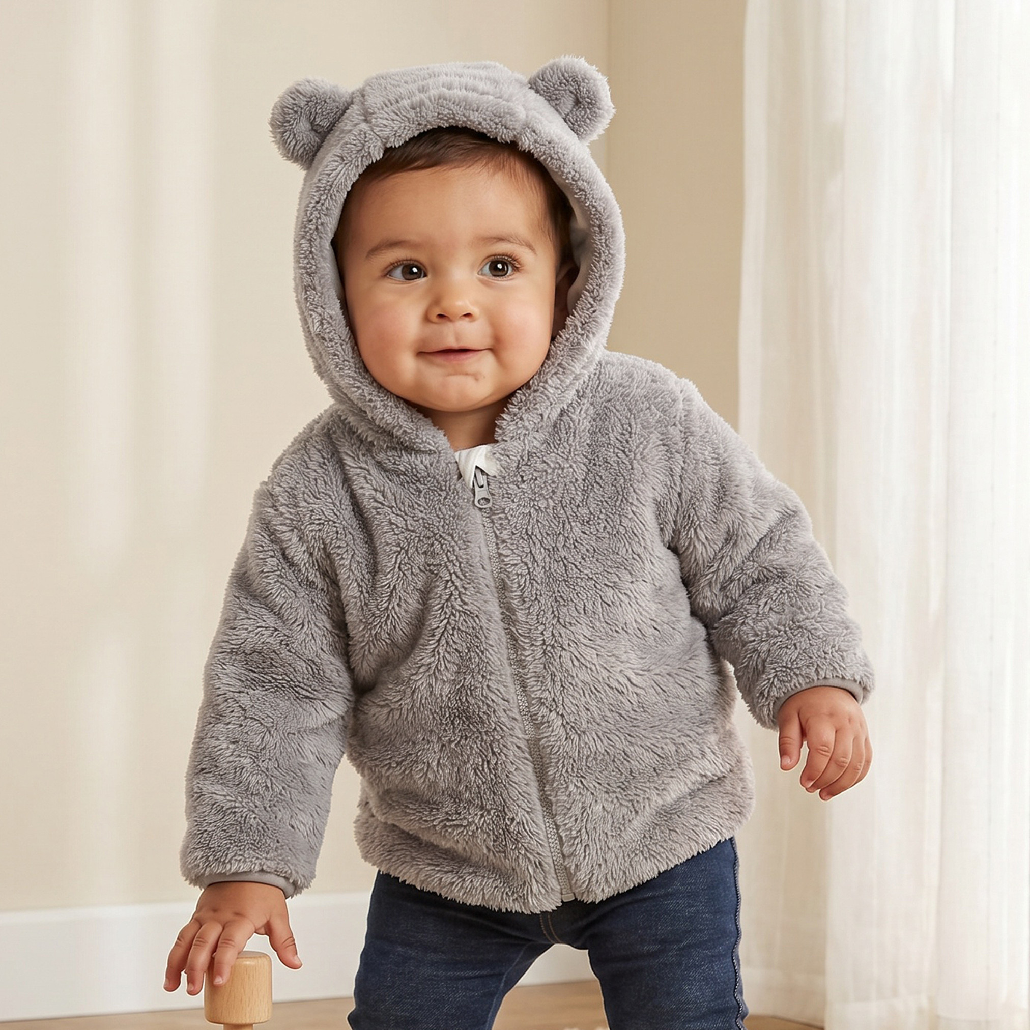 Juniors Hooded Jacket with Zip Closure-baby-boys-clothing-winterwear-jacketsandblazers-image-1