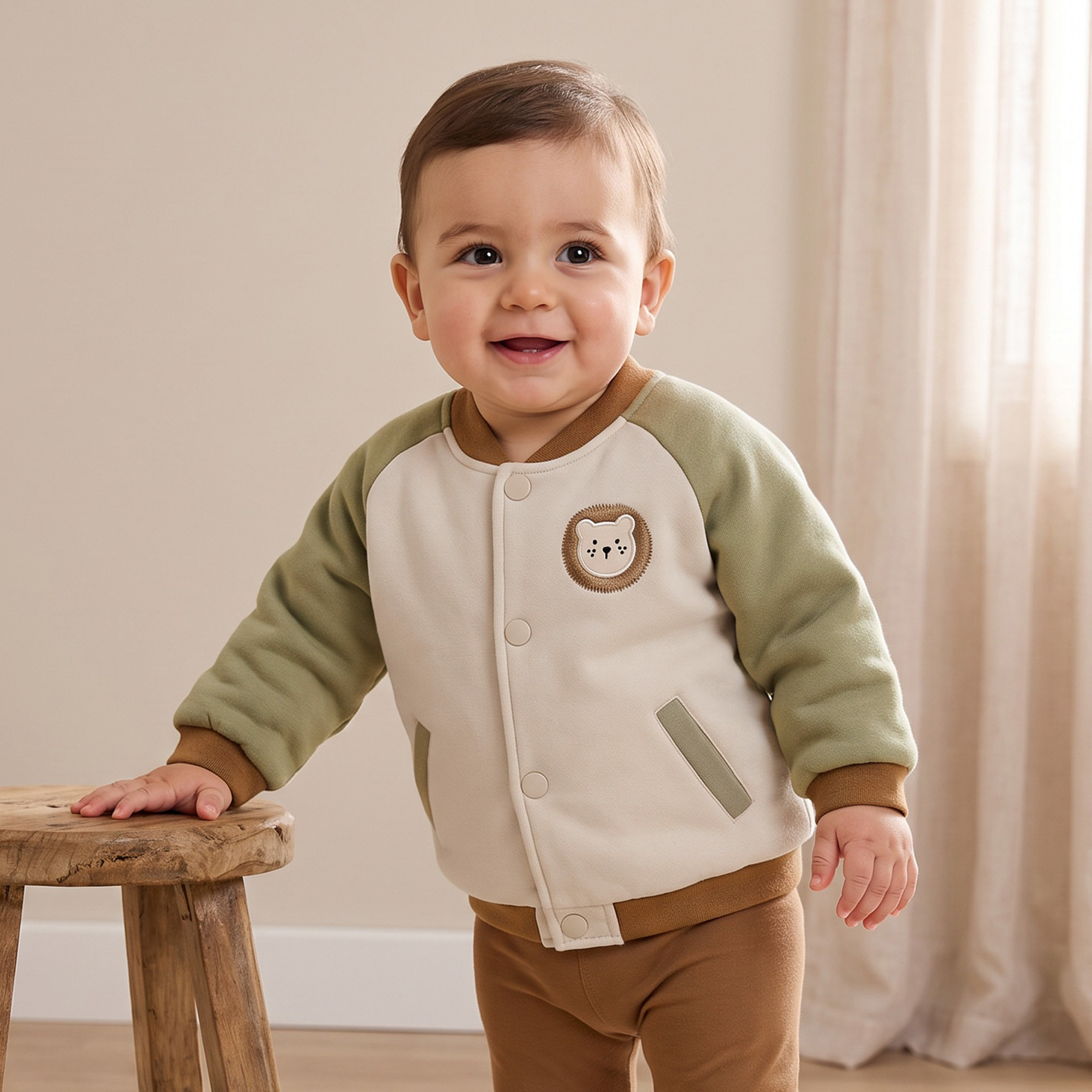 Juniors Colourblock Bomber Jacket with Applique-baby-boys-clothing-winterwear-jacketsandblazers-image-1