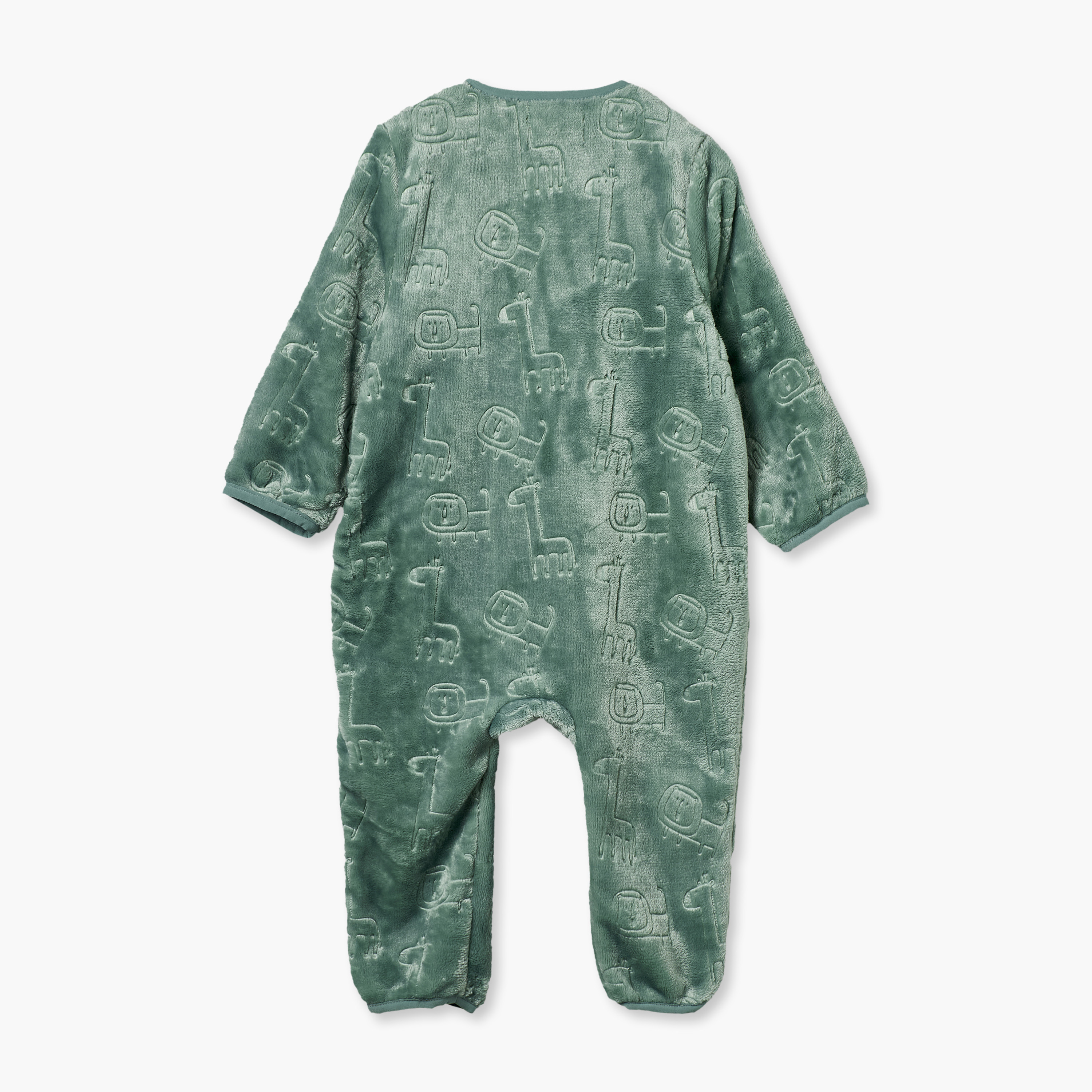 سليب سوت بياقة مستديرة وأكمام طويلة بتصميم سفاري بارز من جونيورز-baby-boys-clothing-nightwear-sleepsuits-image-3