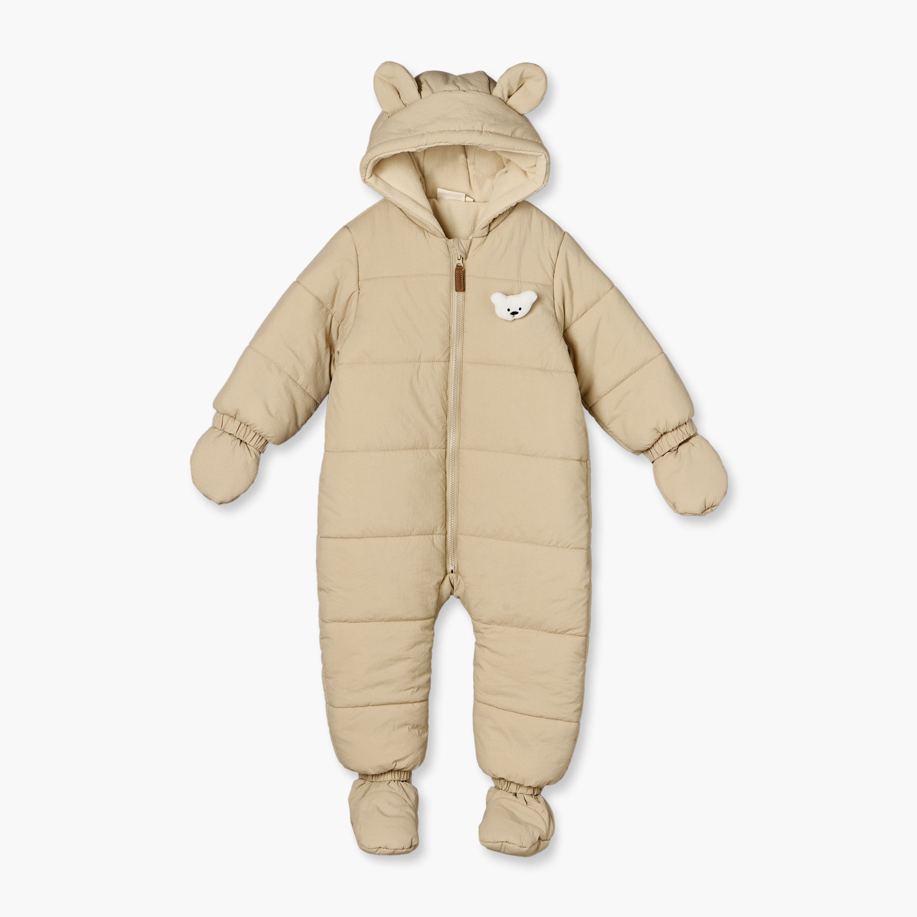 Juniors Hooded Neck Long Sleeves Coverall with Ear Applique-baby-boys-clothing-nightwear-sleepsuits-image-1